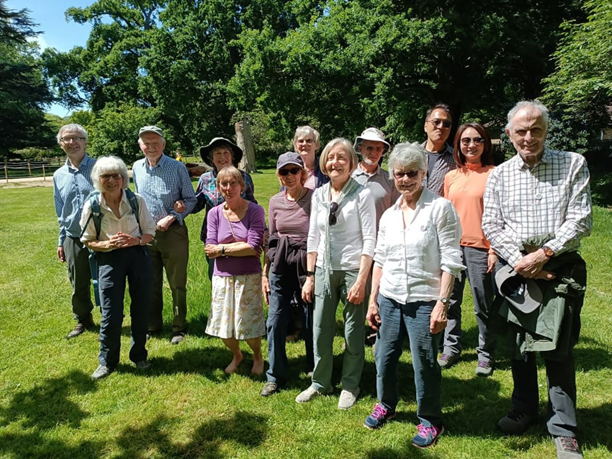 Richmond Ramblers - group in Bushy Park London after a picnic.