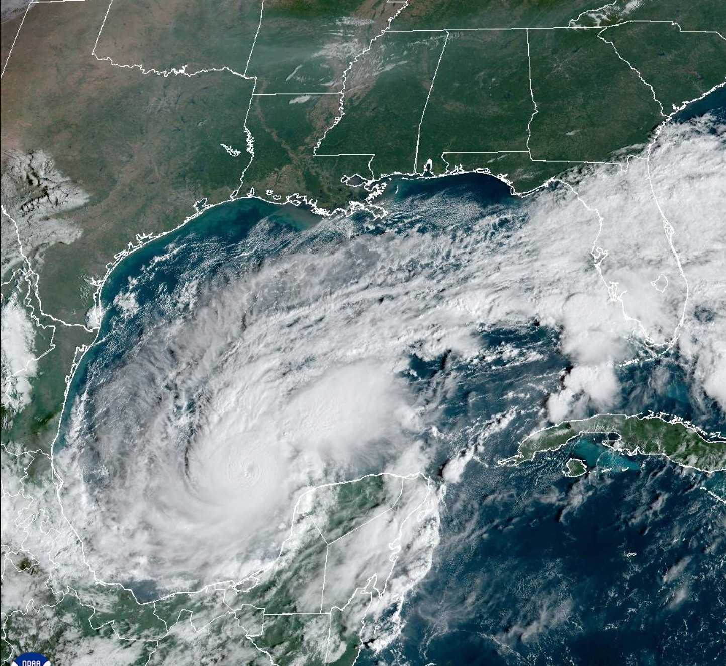 Satellite image of Milton spinning in the Gulf