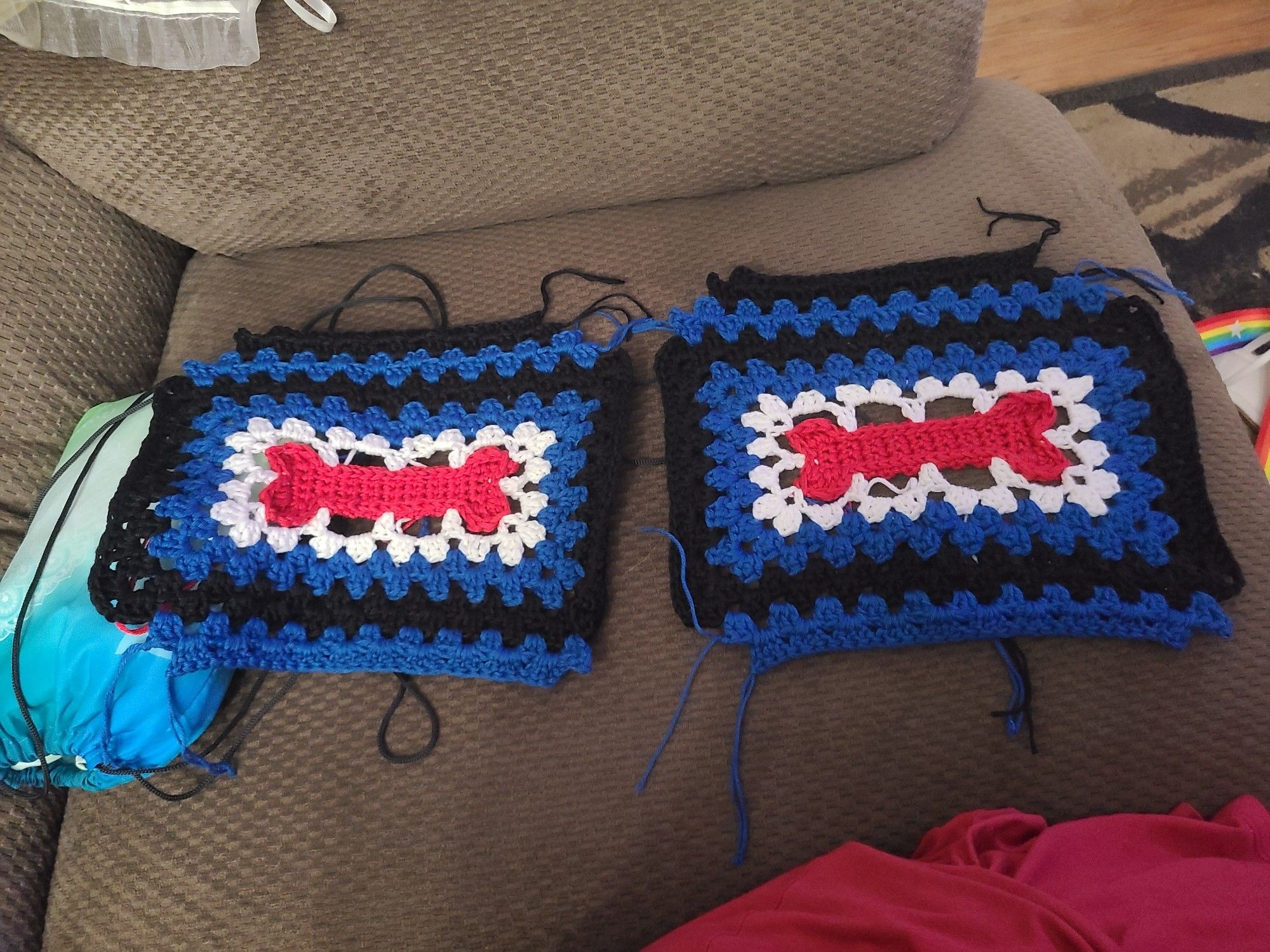 Pup pride granny square bra cups