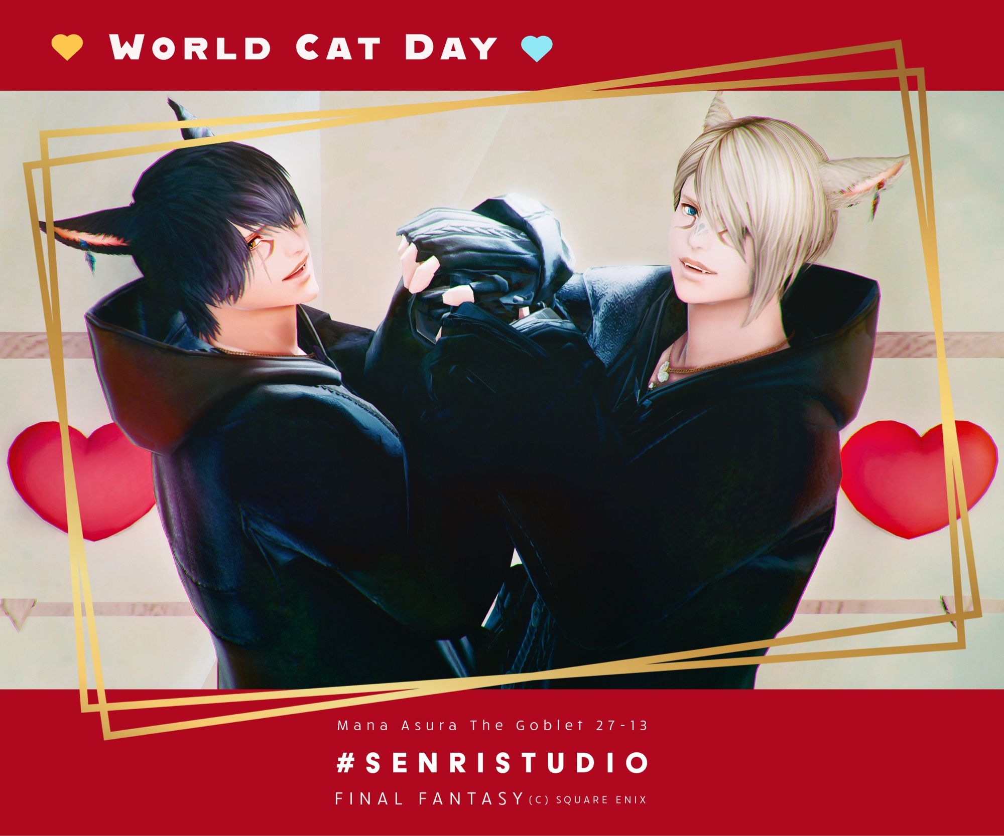 #SENRiStudio 様にて　2024.02.22 💛🩵
#猫の日なのであなたのミコッテSSをみせて