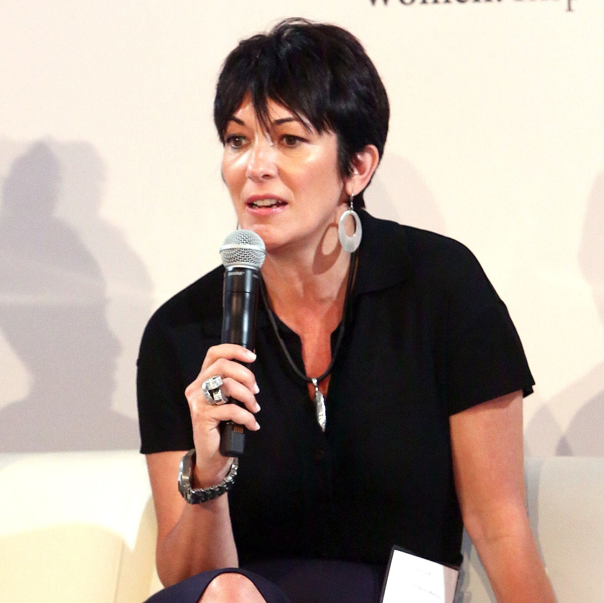 Ghislaine Maxwell on the mic