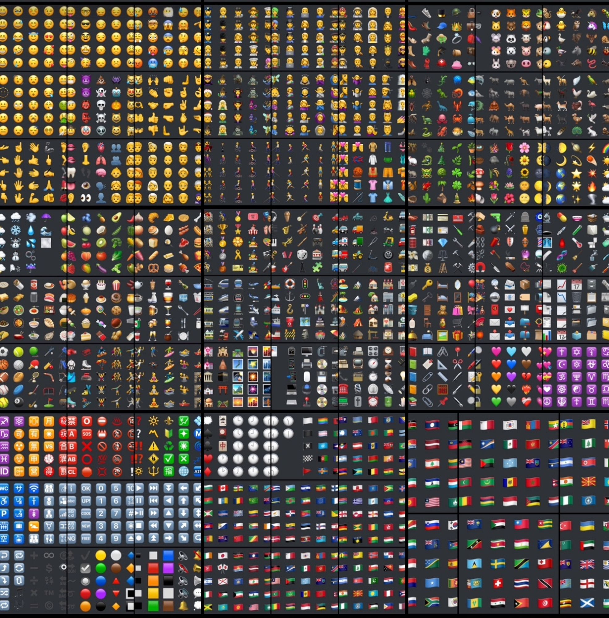 Screenshot. All Emojis in one picture.