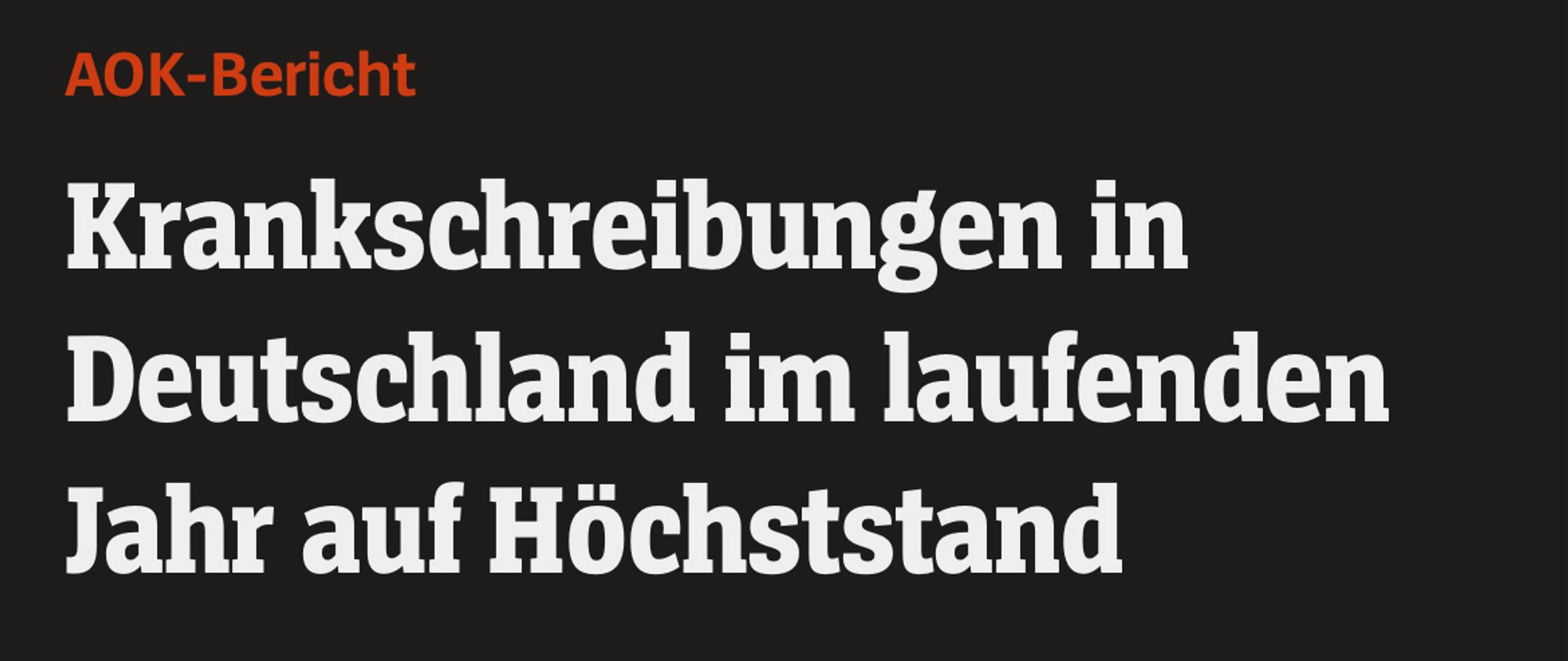 AOK-Bericht
Krankschreibungen in Deutschland im laufenden Jahr auf Höchststand