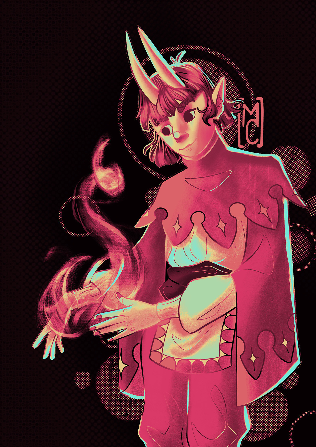 Color exploration of a little wizard tiefling !