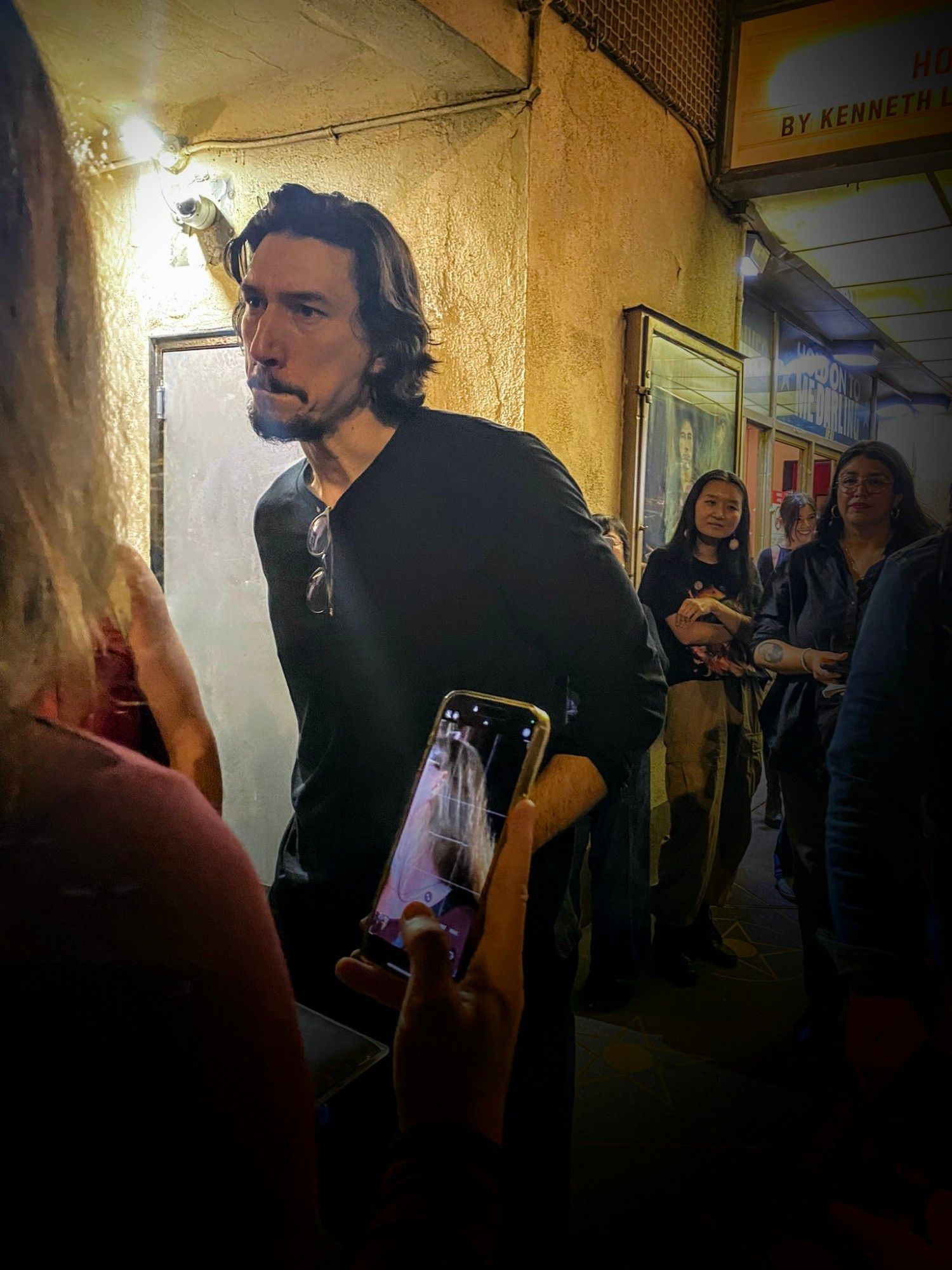 Adam Driver at the stage door for Hold On To Me Darling