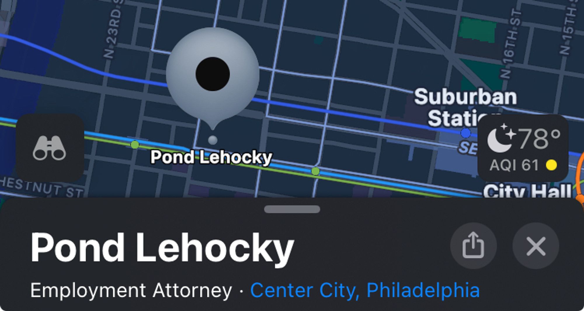 Maps result for Pond Lehocky, Employment Attorney