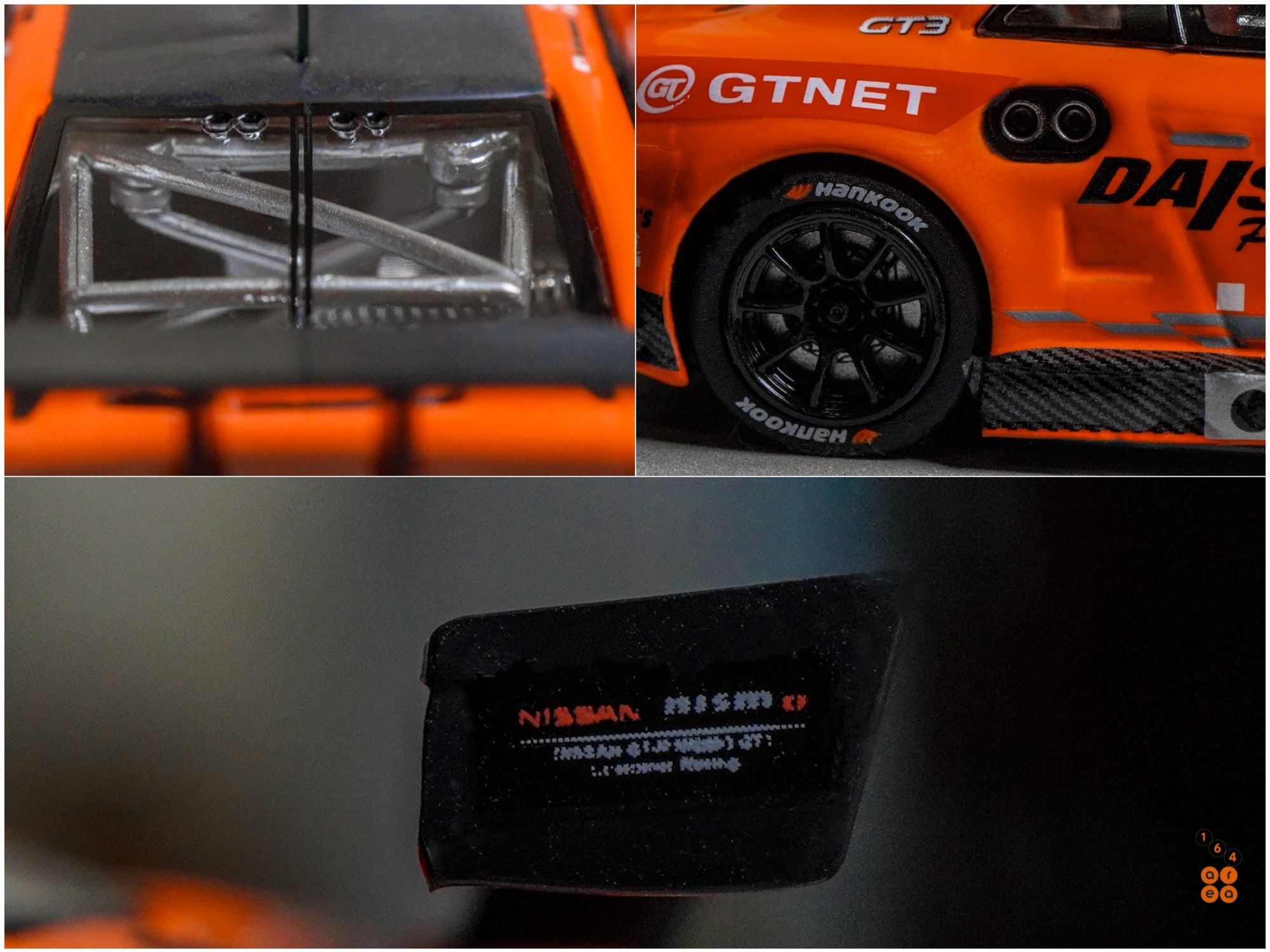 Some close-up shots of Nissan GT-R Nismo GT3, Super Taikyu Series 2021, Fuji 24 hours 2021, No. 81 Winner by Tarmac Works in 1:64 scale with 1:64 figure on AREA 164