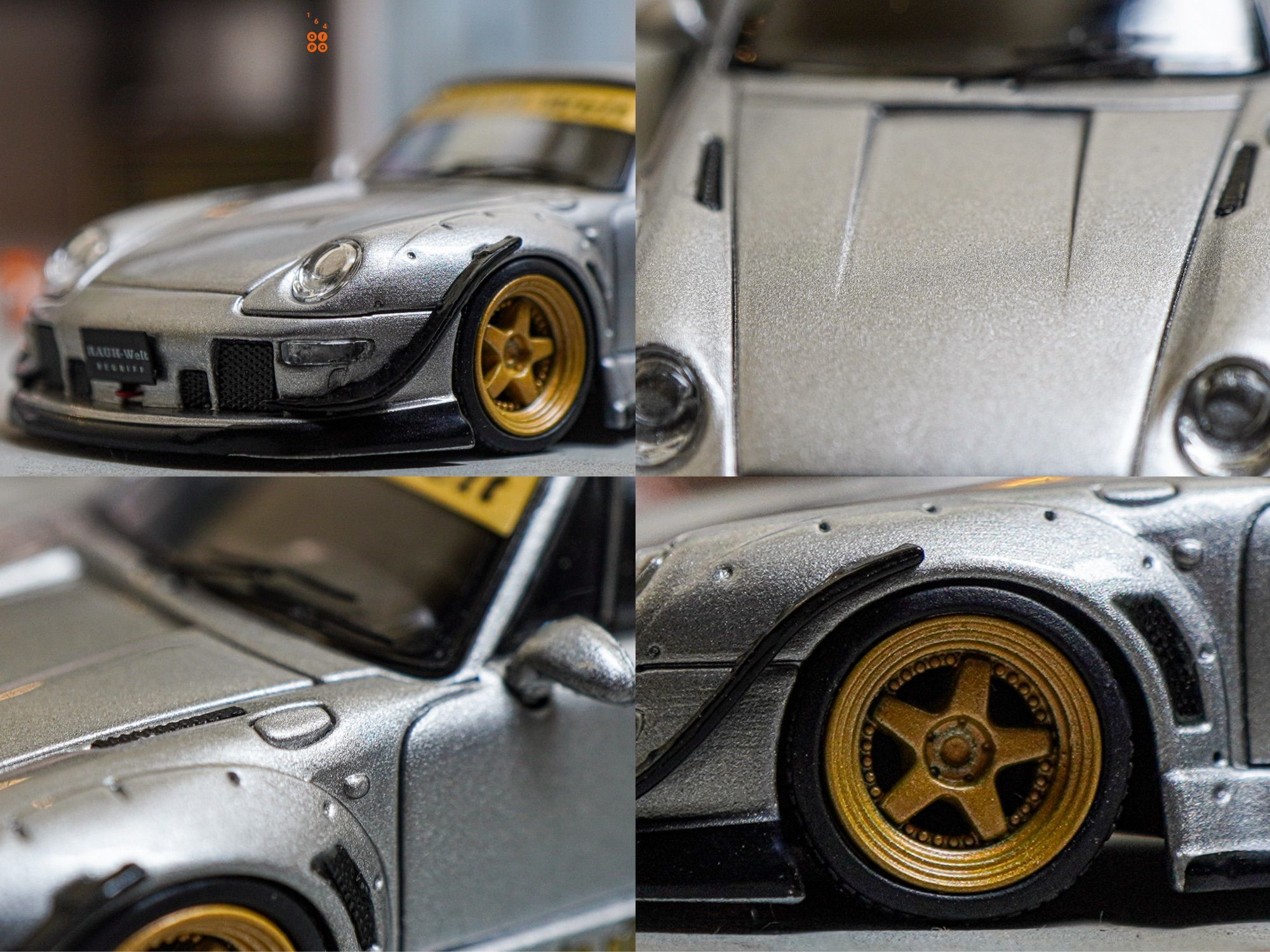 Some close-up shots of Porsche RWB 993 Ram-intra by Street Weapon in 1:64 scale with 1:64 figure on AREA 164