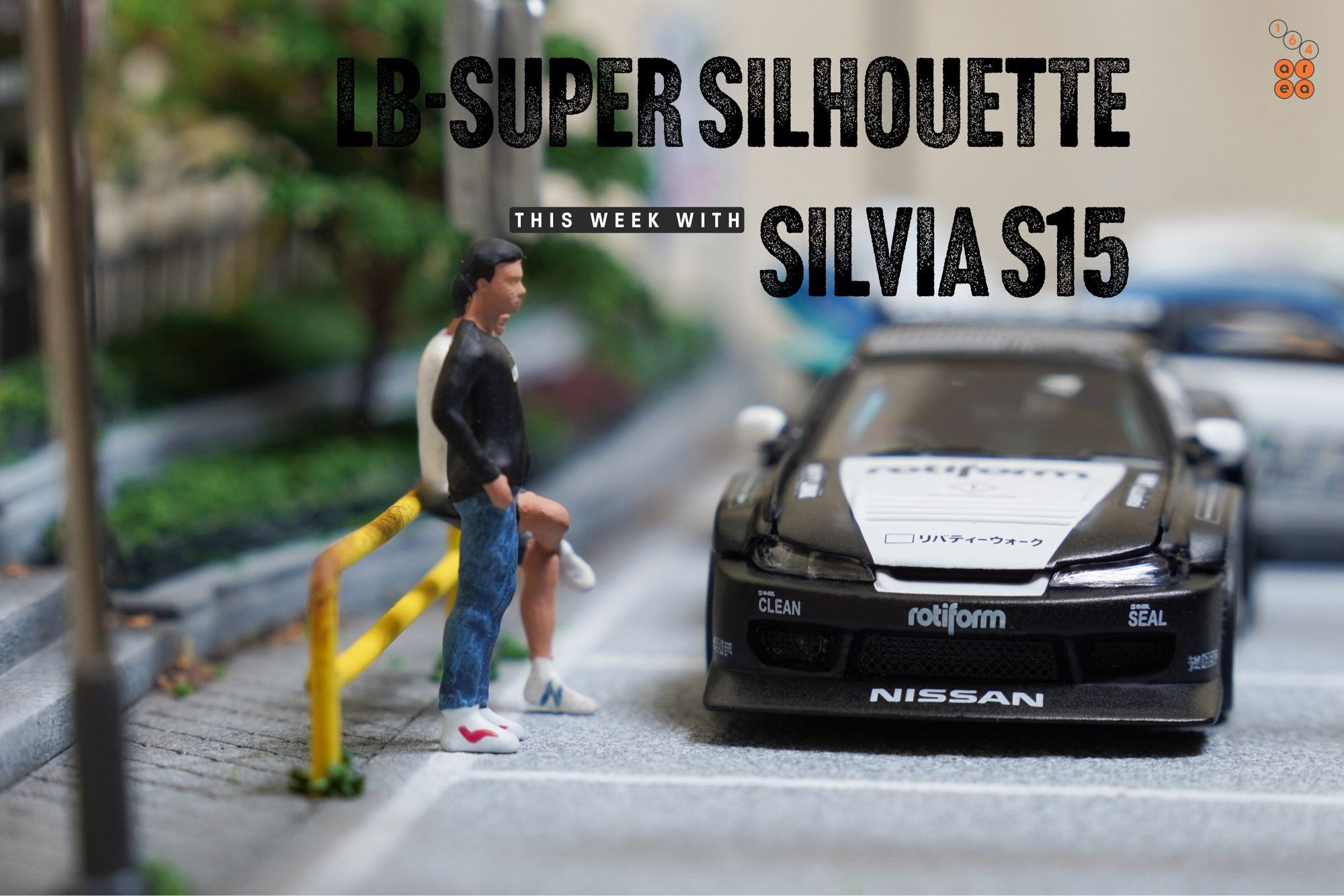 LB-Super Silhouette Nissan Silvia S15 by Time Micro in 1:64 scale with 1:64 figures on AREA 164