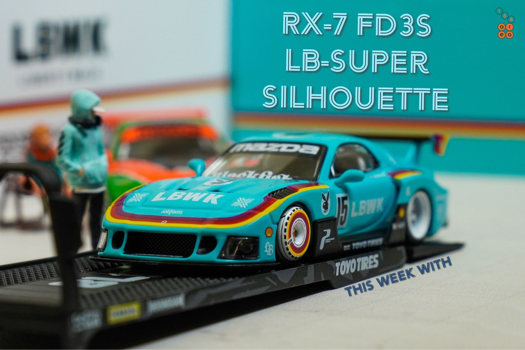 Mazda RX-7 FD3S, LB-Super Silhouette, Hobby Expo China 2024 Edition by iNNO64 in 1:64 scale with 1:64 figure on AREA 164