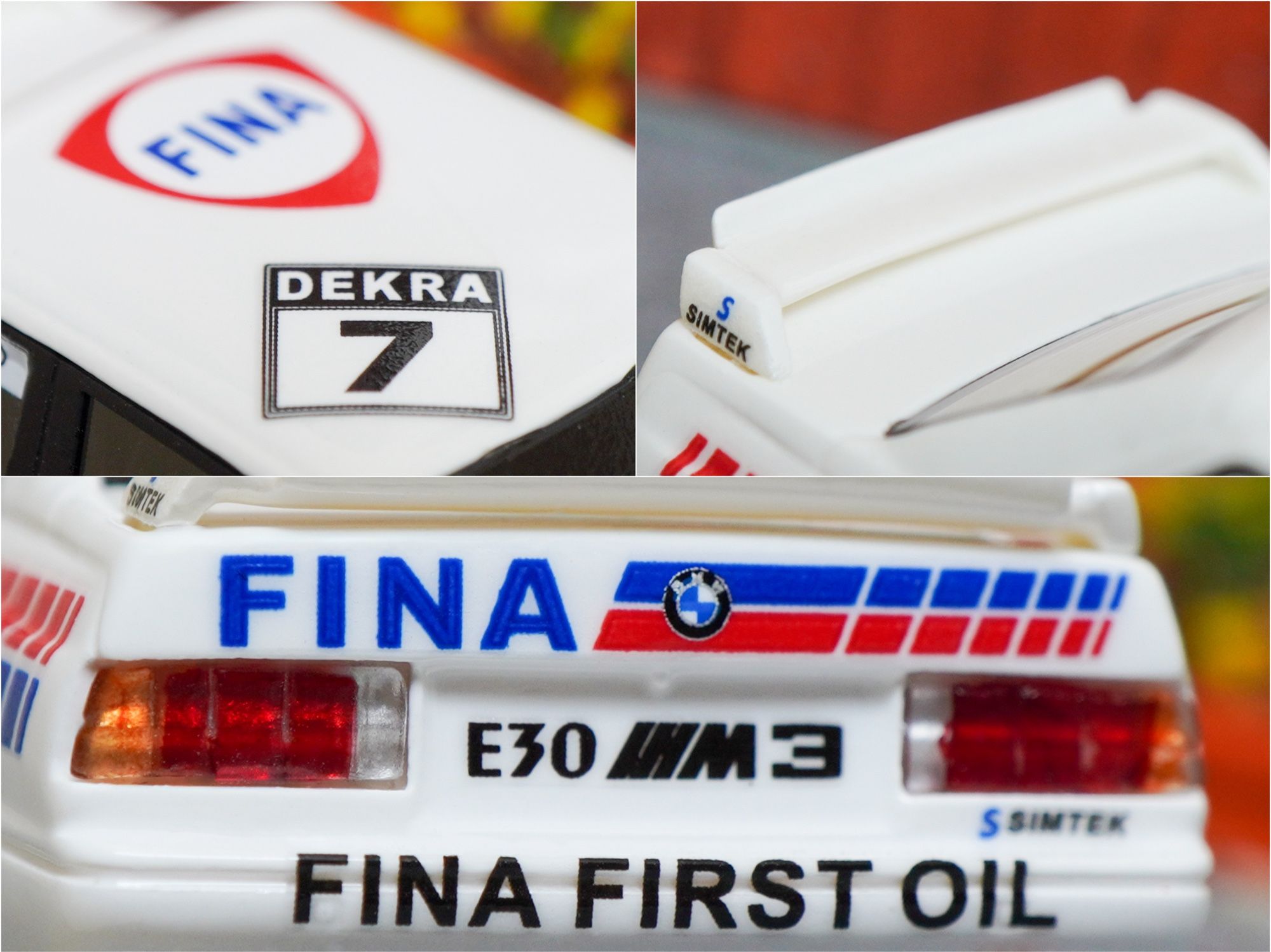 Some close-up shots of BMW E30 M3, FINA First Oil livery by ScaleMini in 1:64 scale on AREA 164