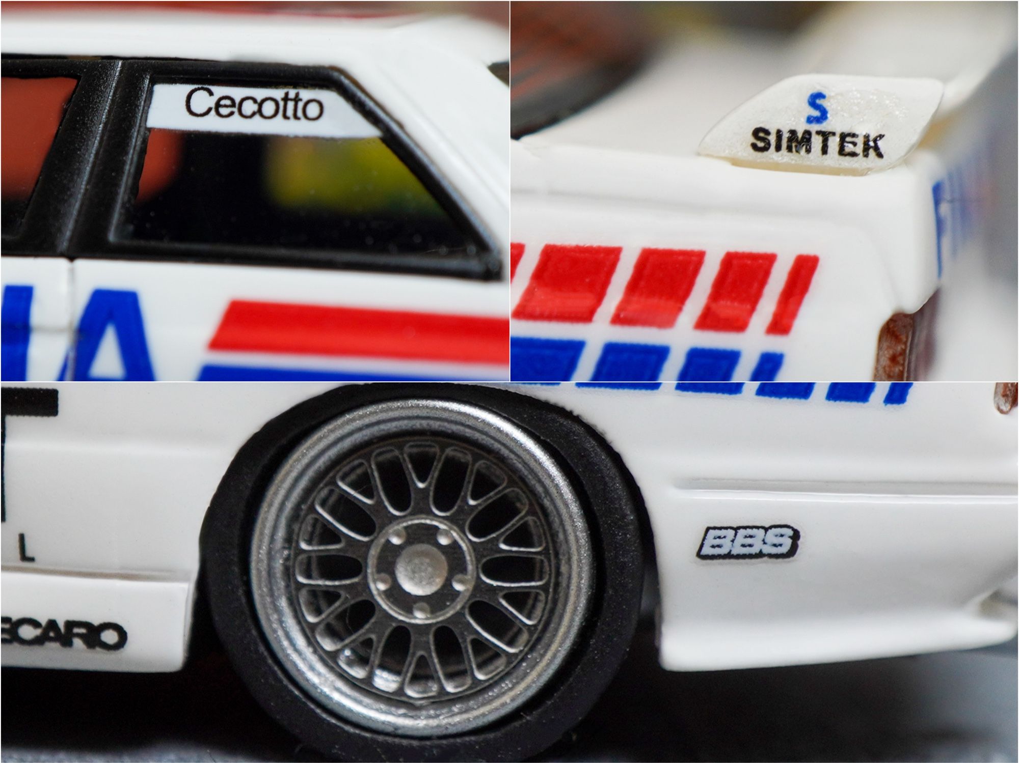 Some close-up shots of BMW E30 M3, FINA First Oil livery by ScaleMini in 1:64 scale on AREA 164