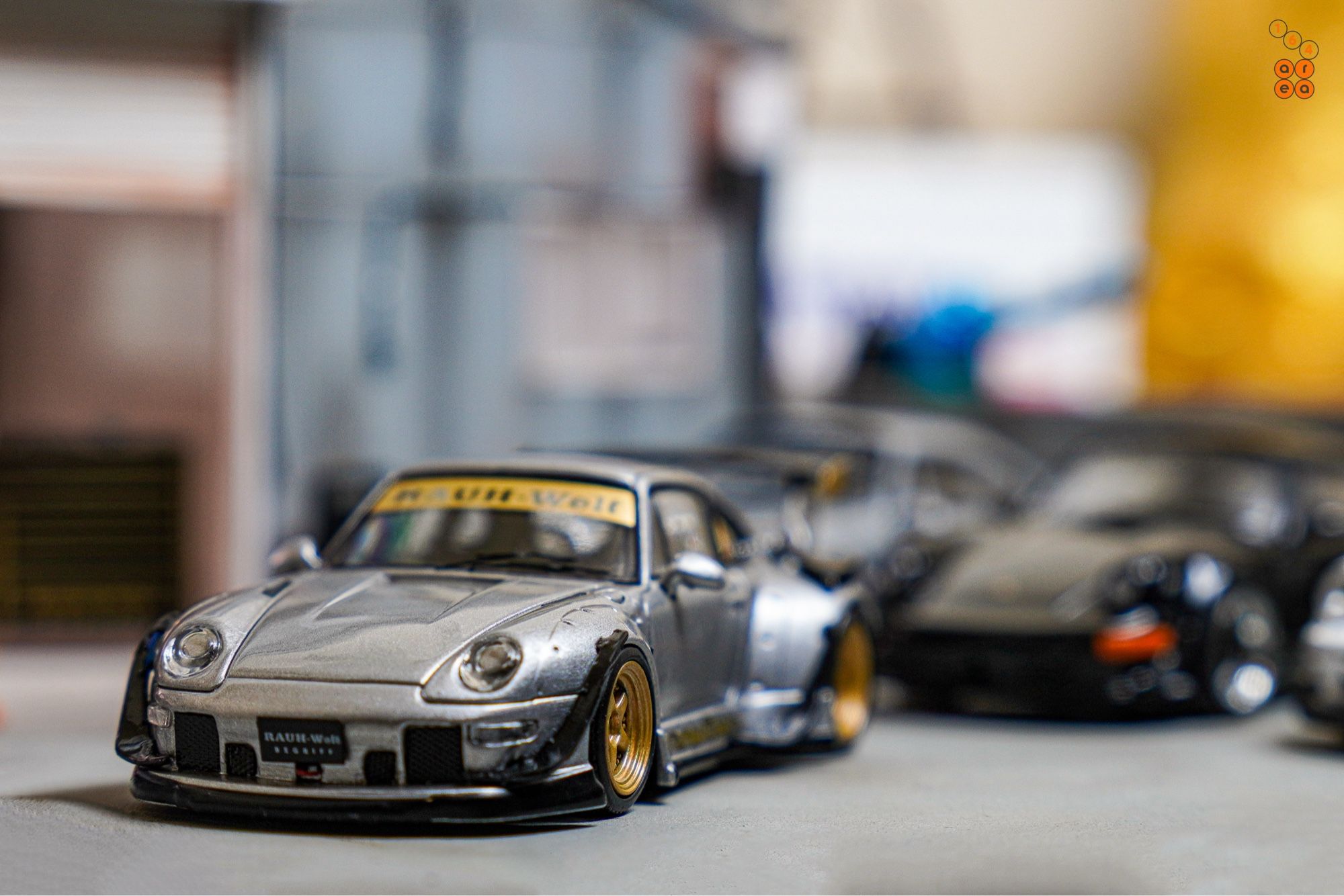 Porsche RWB 993 Ram-intra by Street Weapon in 1:64 scale with 1:64 figures on AREA 164