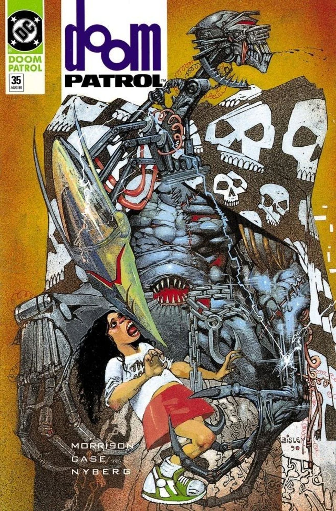 Simon Bisley's cover to Doom Patrol #35, 1990