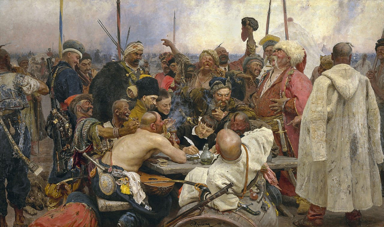 Zaporozhian Cossacks writing a letter to the Sultan