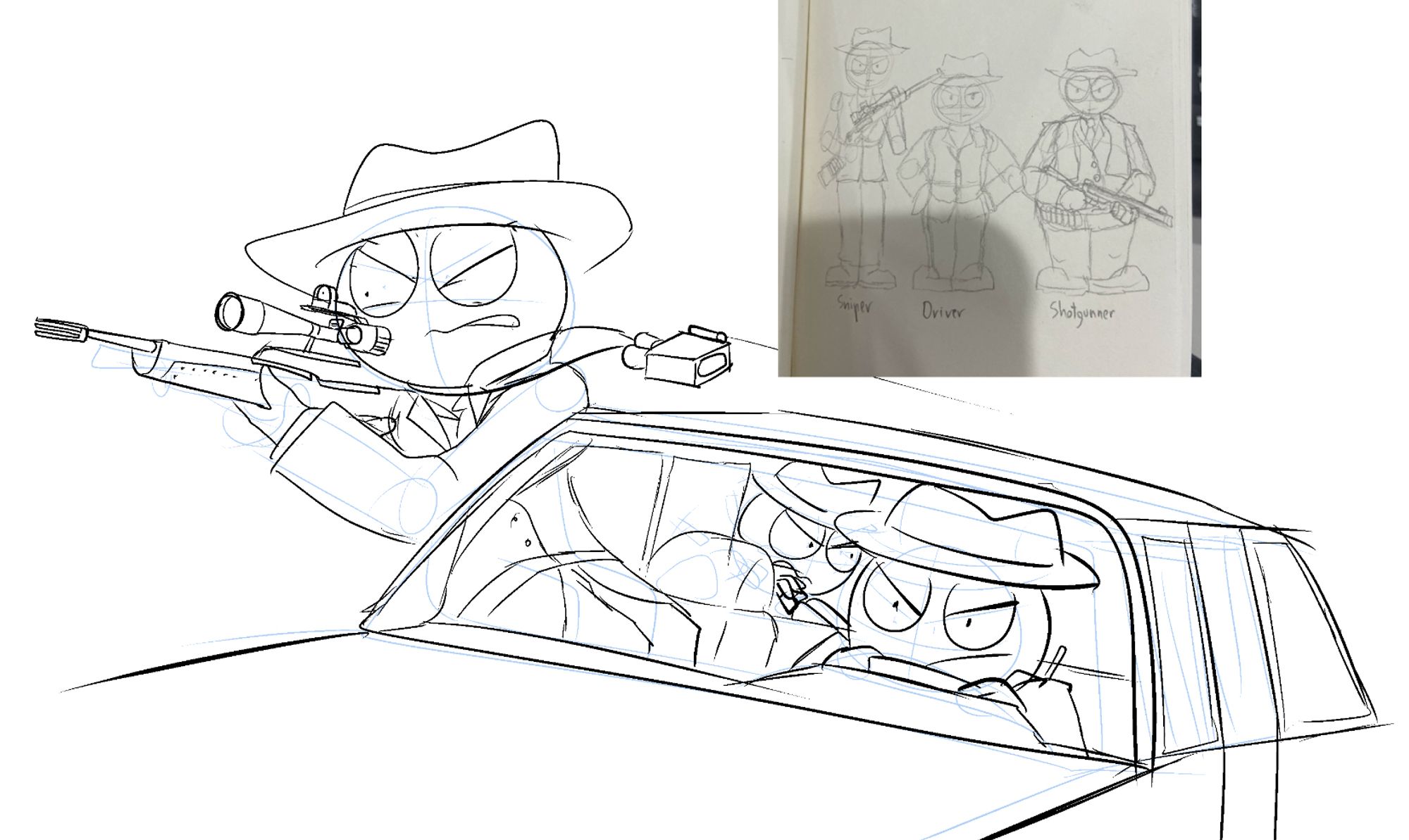 The gangster trio who lives in a limo doing armed escort, got no proper lore on these guys yet though..