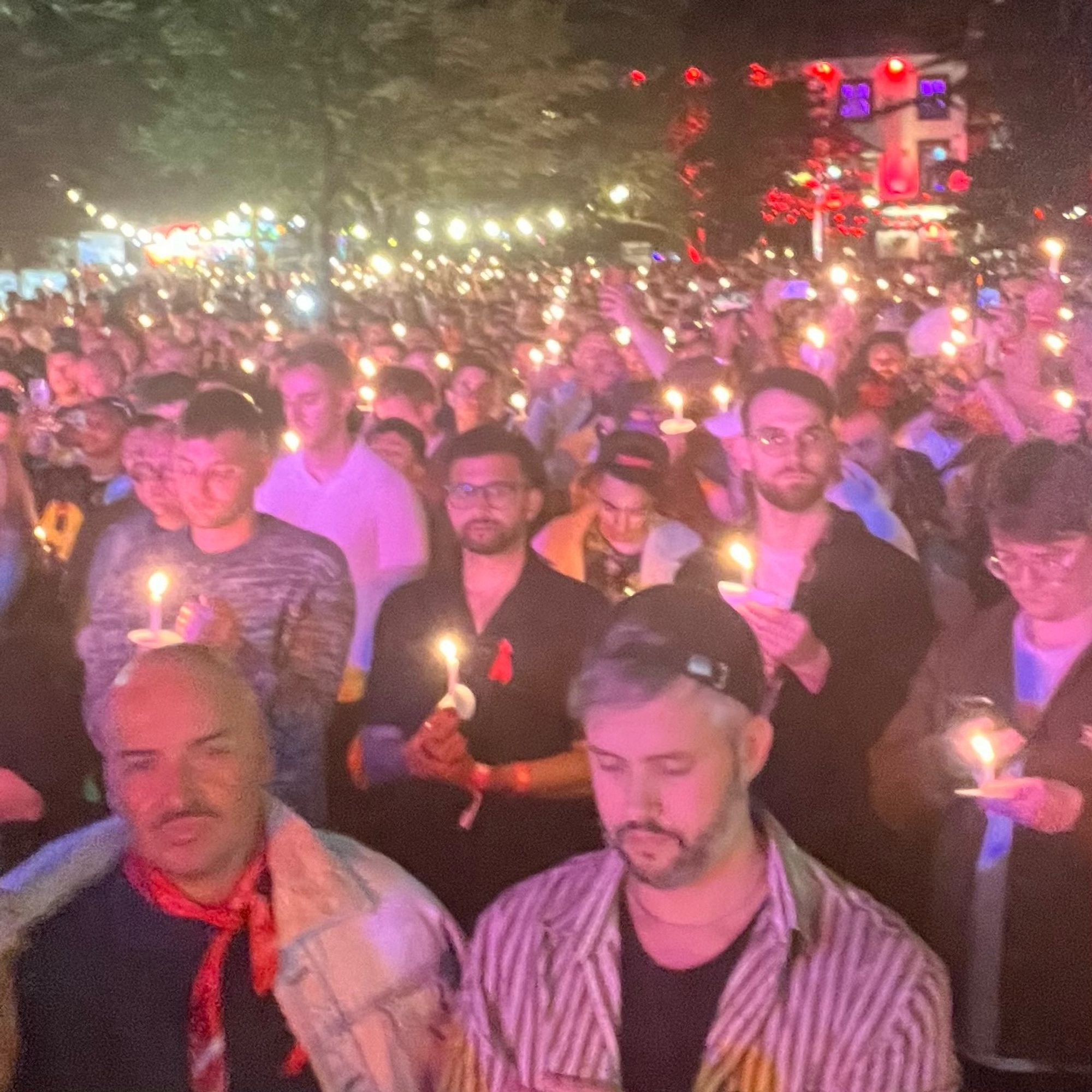 People attending the HIV candlelit vigil