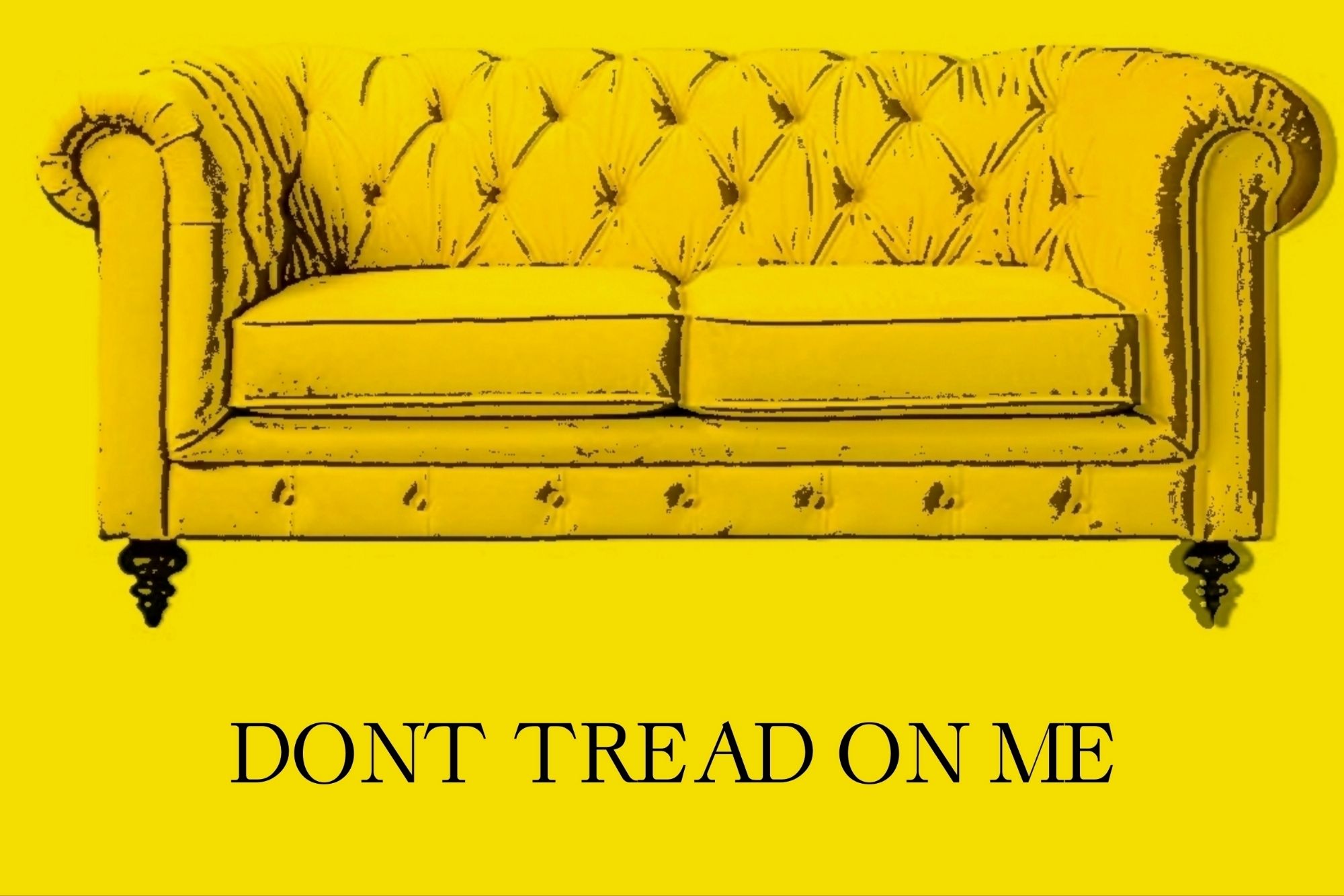 Gadsden flag with the snake replaced by a couch