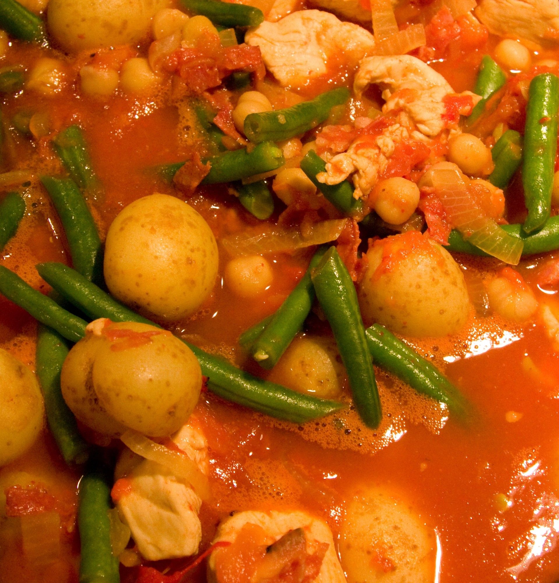 Chicken, chorizo and chickpea stew