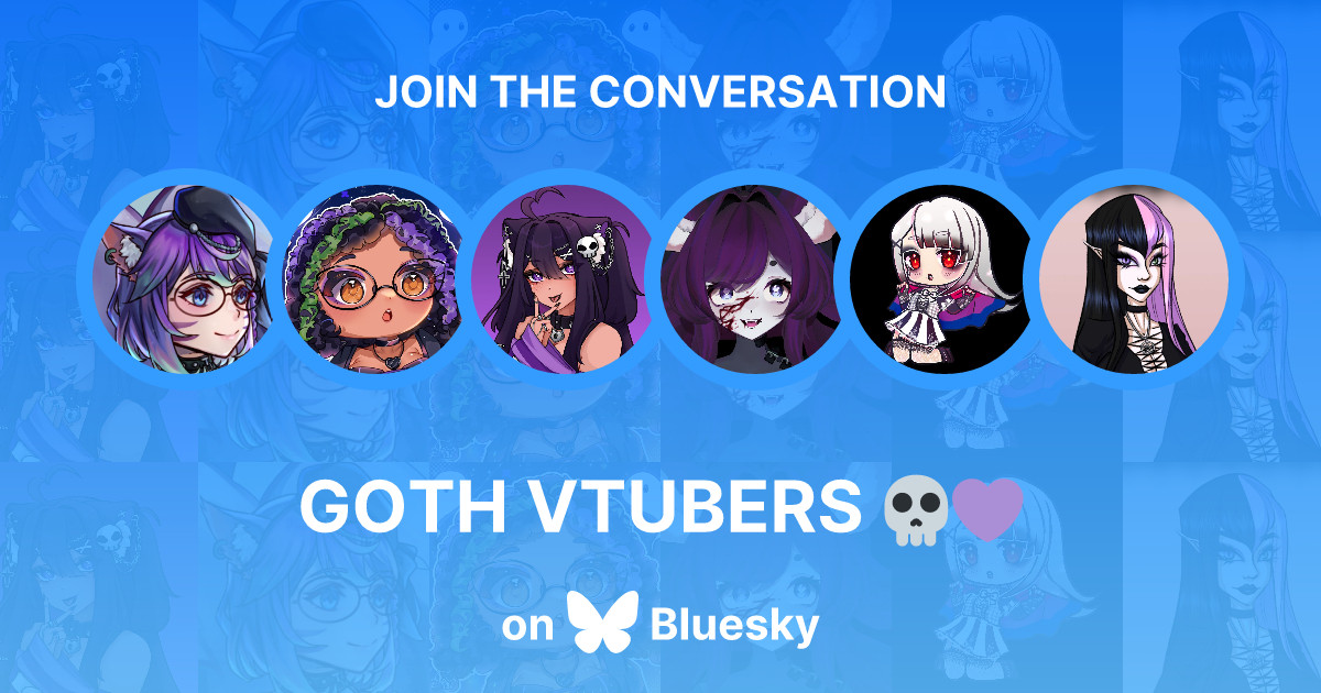 screenshot of the header for the goth vtubers starter pack