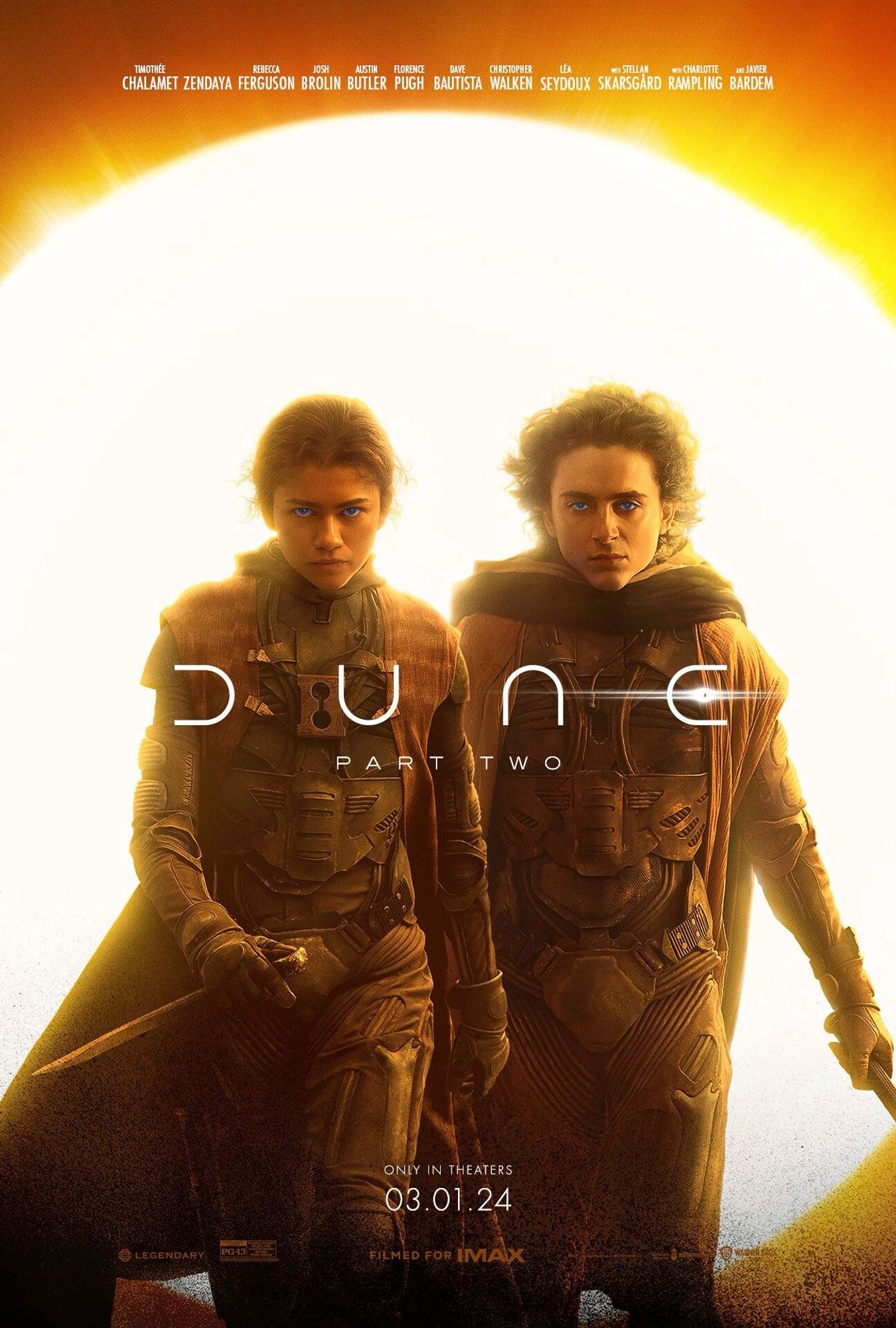 Affiche de Dune 2 mais Photoshop a fait disparaître le cou de Chalamet