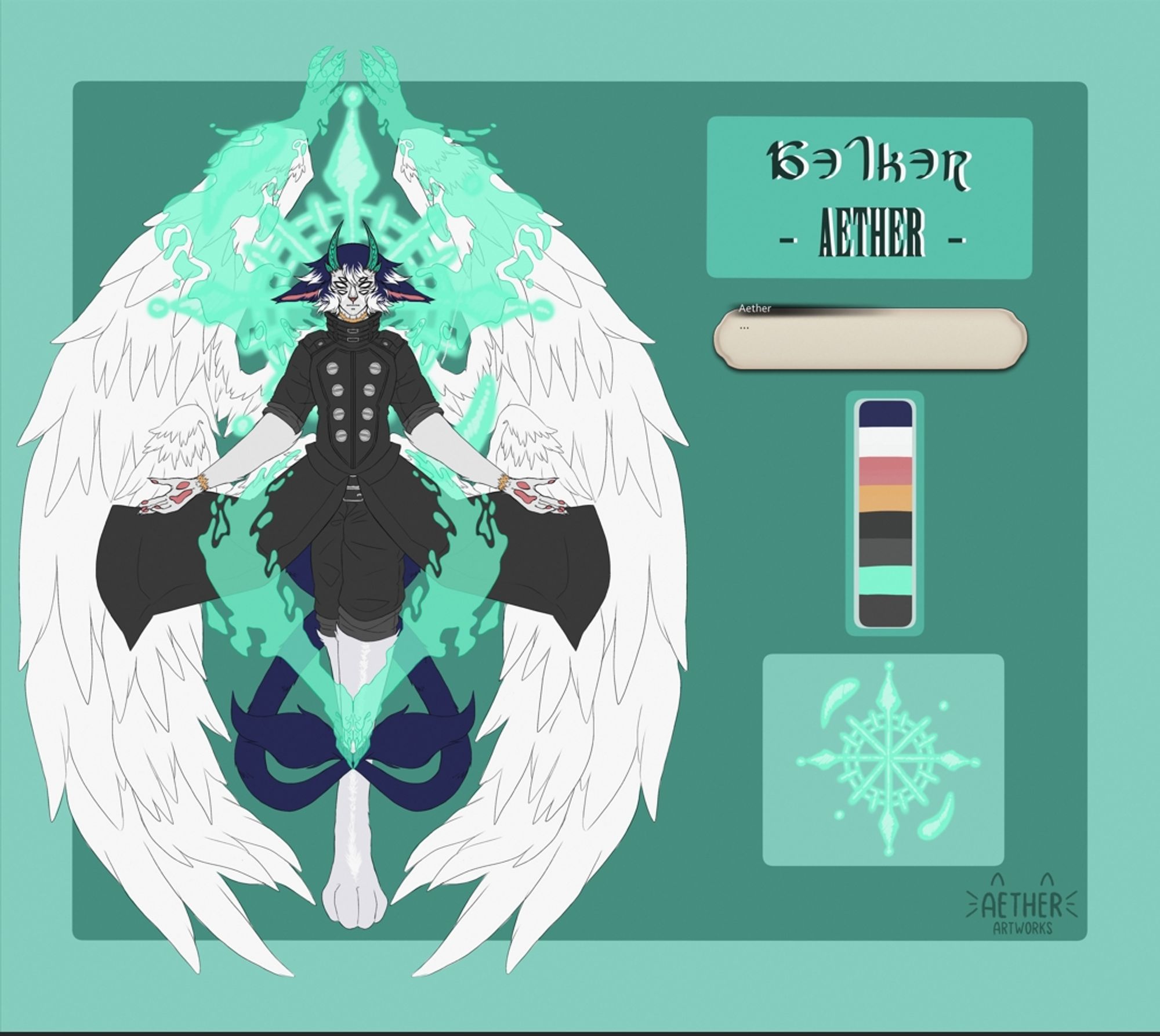 A character chart of Aether in her real form, my WOL of FFXIV