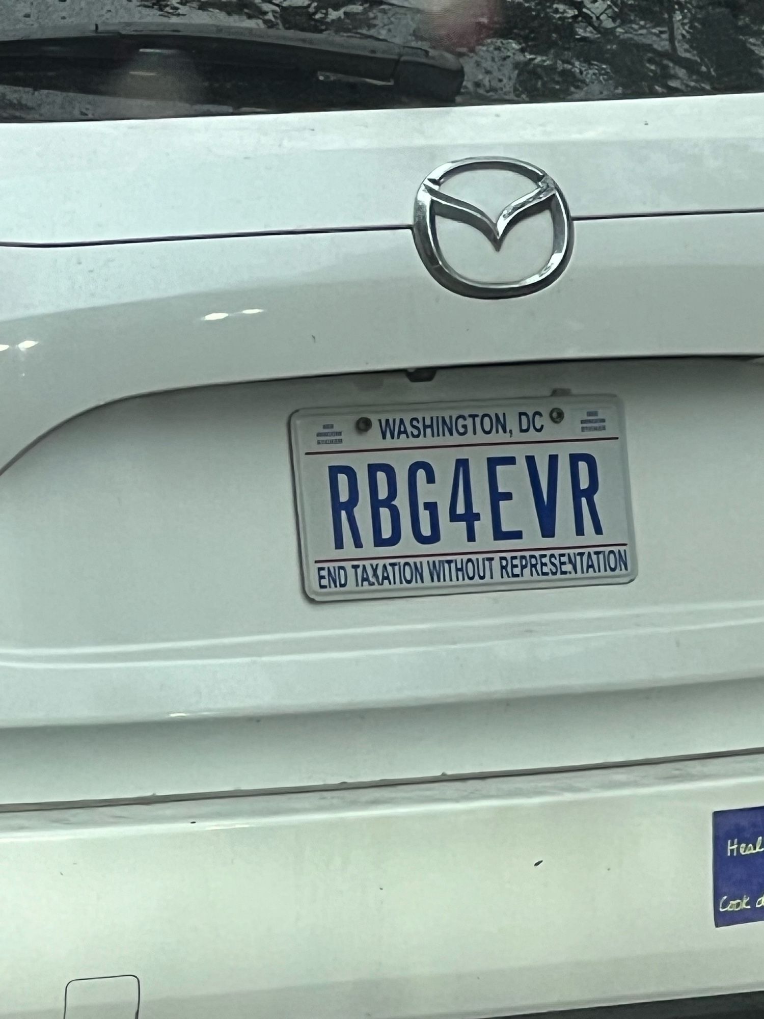 A license plate that reads RBG4EVR