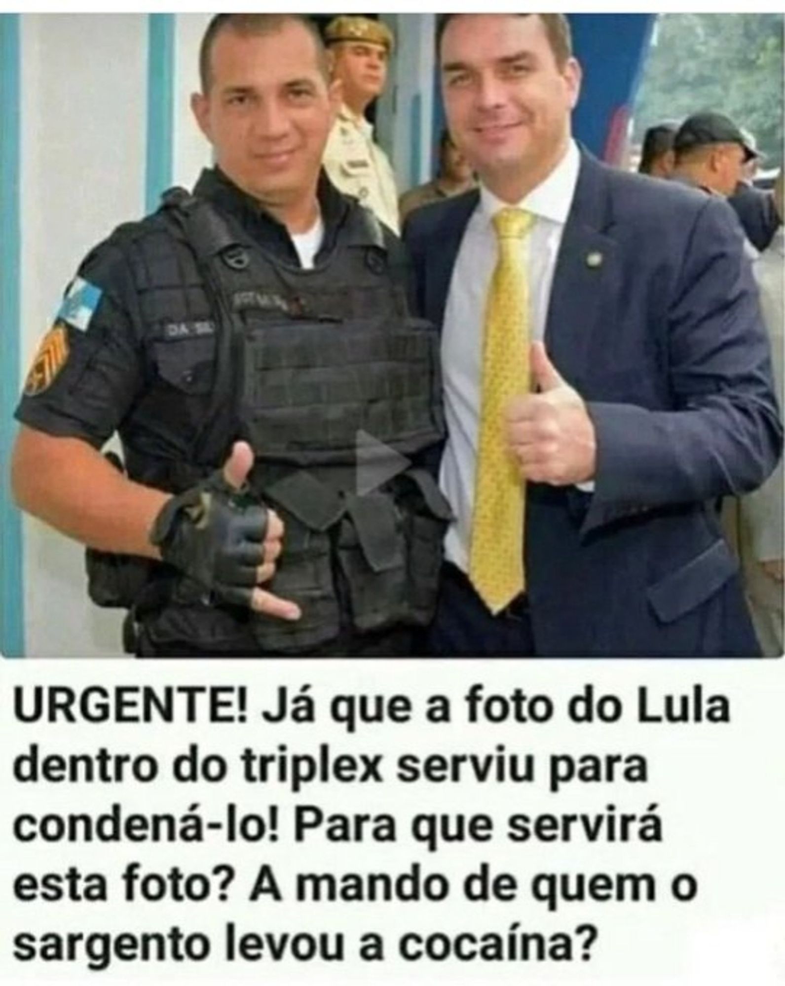 Essa família só me dá alegria. Olha aí o sargento que está preso na Espanha por traficar cocaína no avião presidencial.