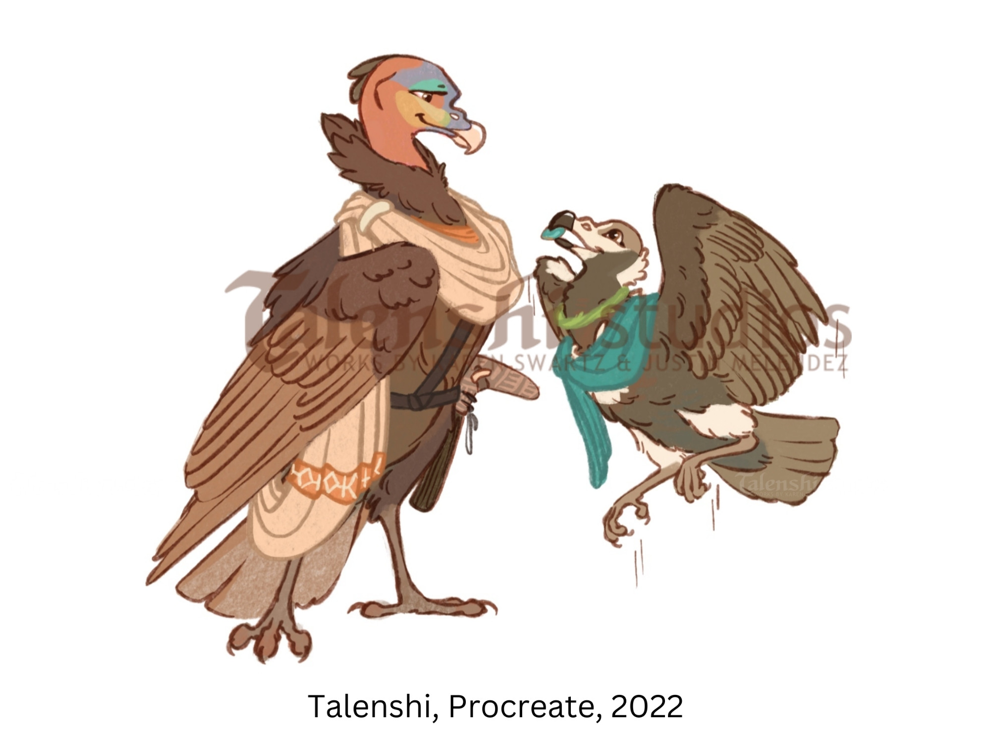 Bast and Lizbeth- lesser yellow headed vulture siblings