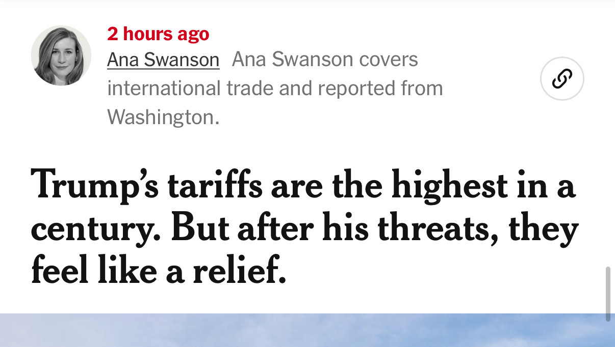 Something that passes as a headline from NYT 