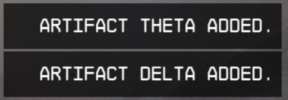 Text boxes saying: Artifact theta added and artifact delta added