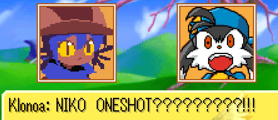 klonoa saying "NIKO ONESHOT?????????!!!" after he sees niko oneshot