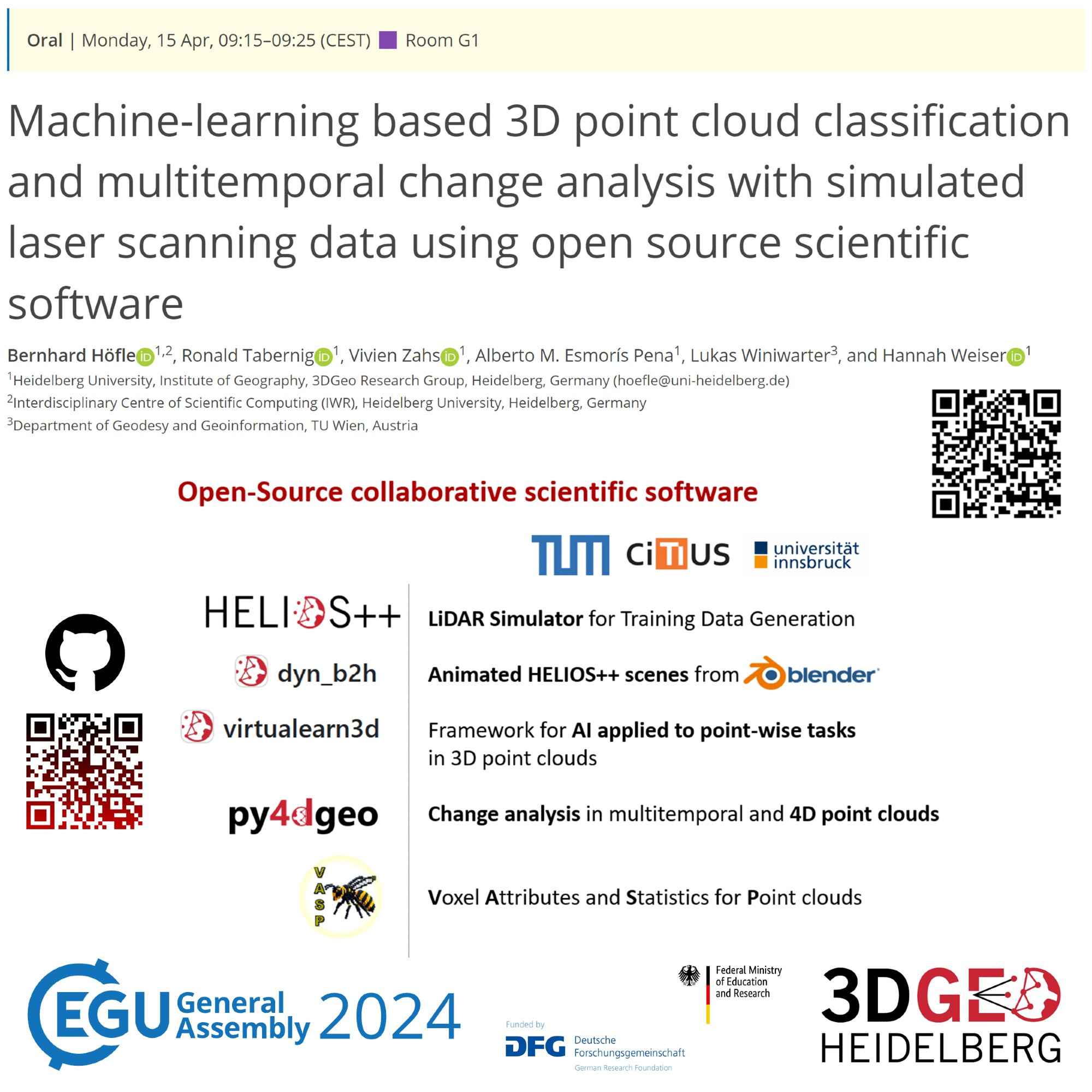 Image of abstract title and slide from the presentation