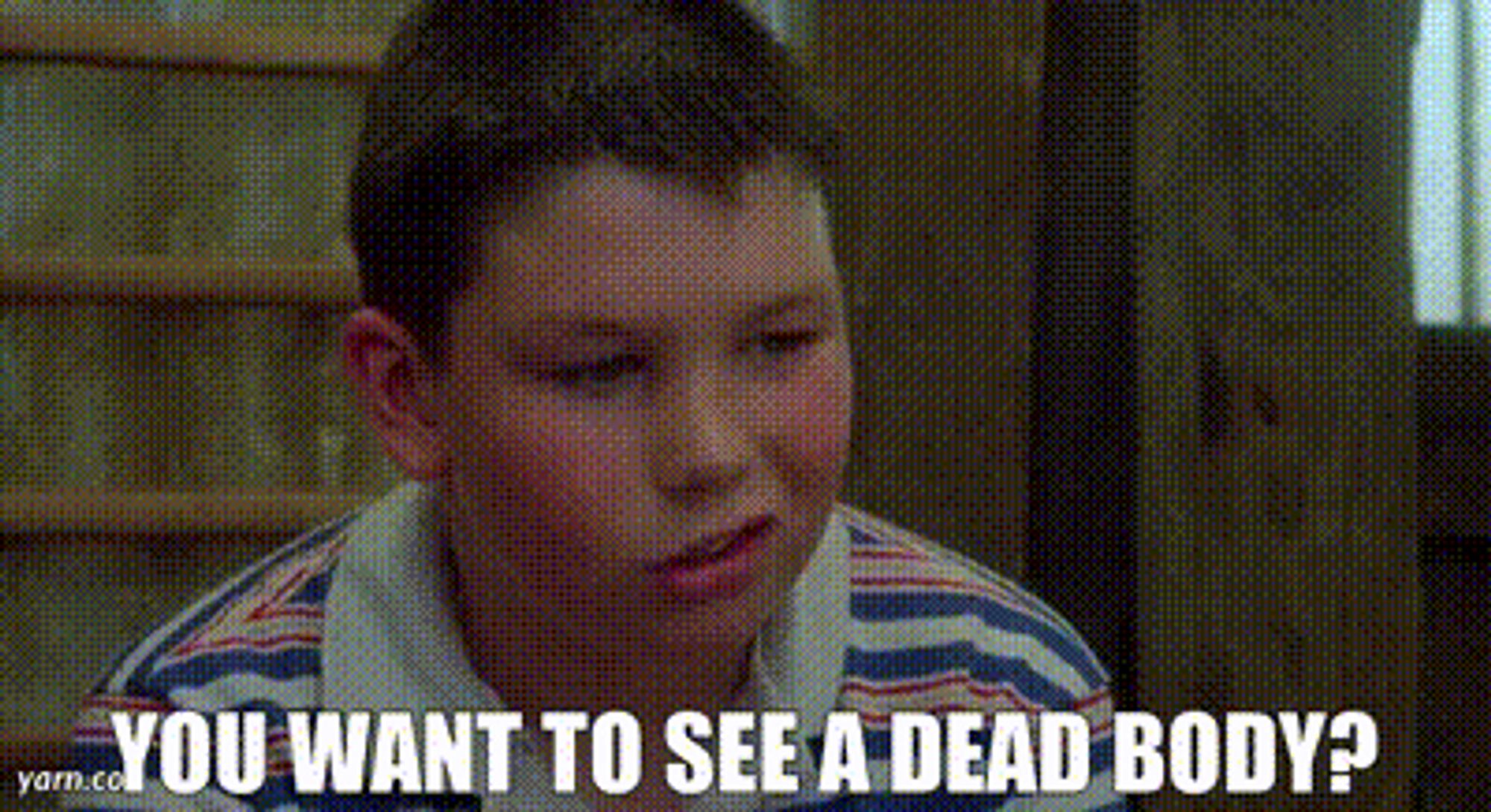 "You want to see a dead body?" clip from Stand By Me