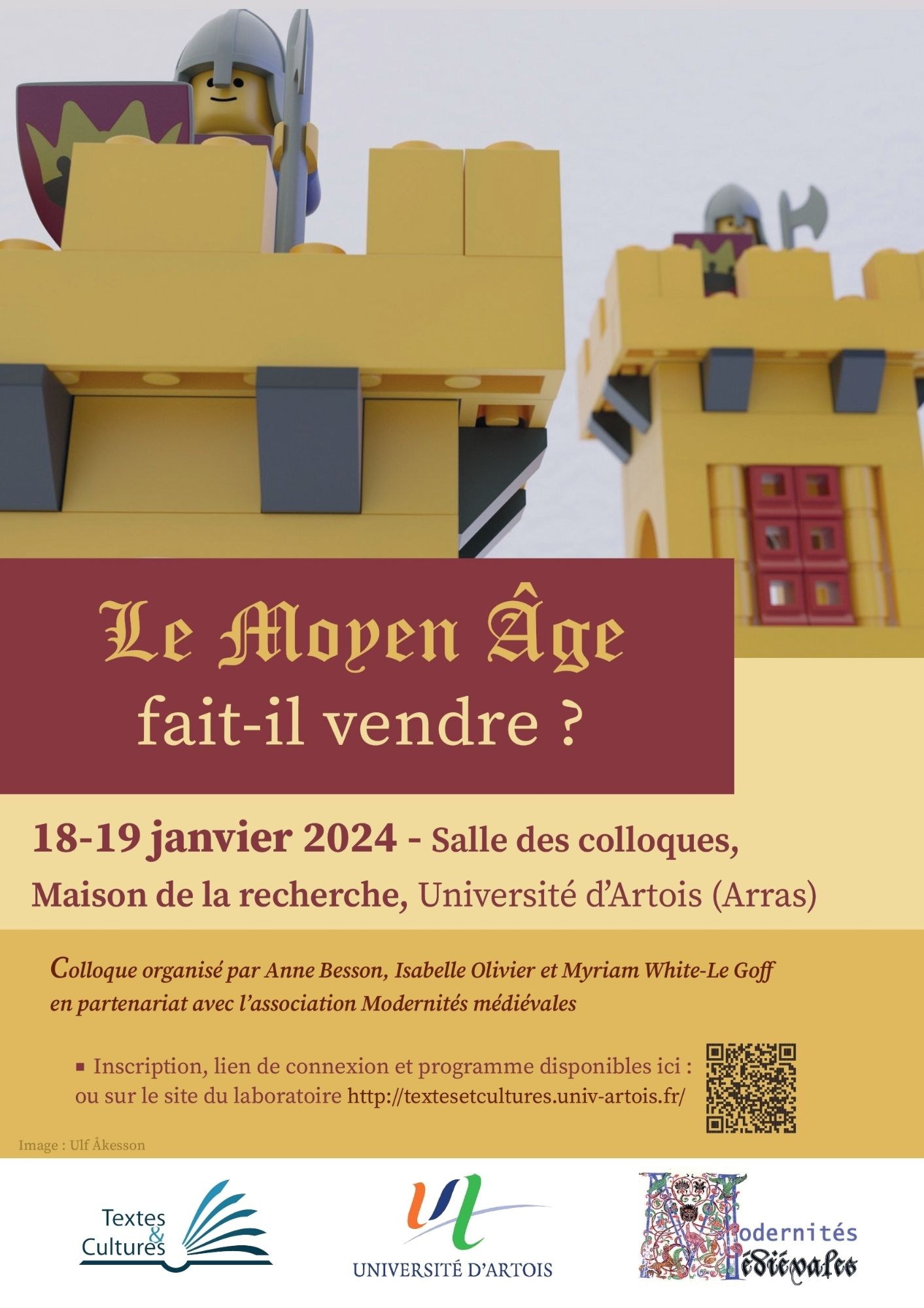 Affiche du colloque Le Moyen Âge fait il vendre ? Avec des Legos chevaliers