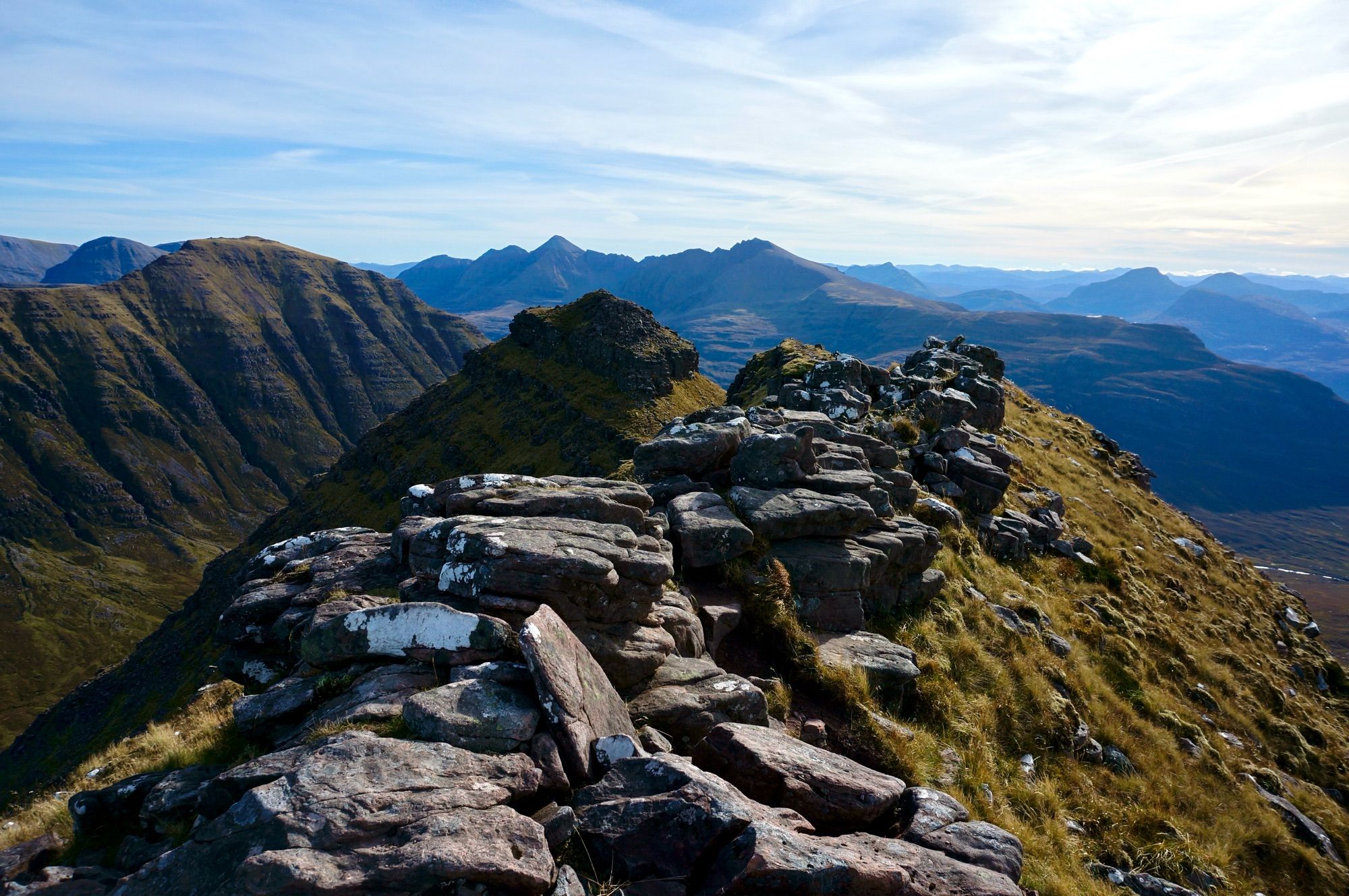 The wonderful rocky summit ridge of the first Rathan (or Horn as they labelled in English - think pinnacle!)