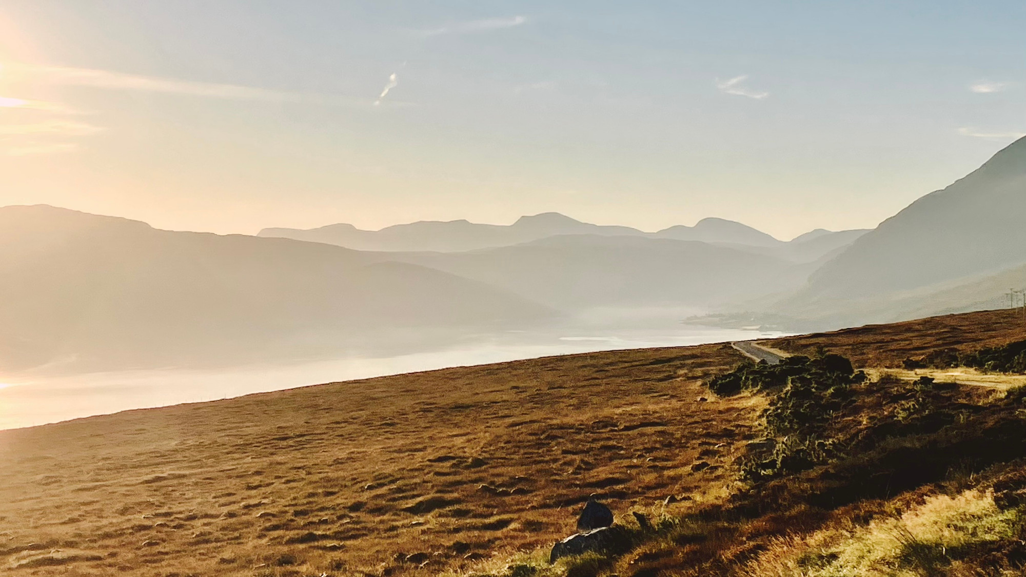 Looking over Little Loch Broom and Dundonnell in the early morning light.