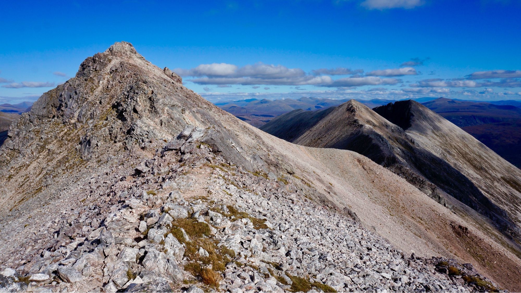 The summit of Spidean Coire nan Clach and eastern ridge of Beinn Eighe massif