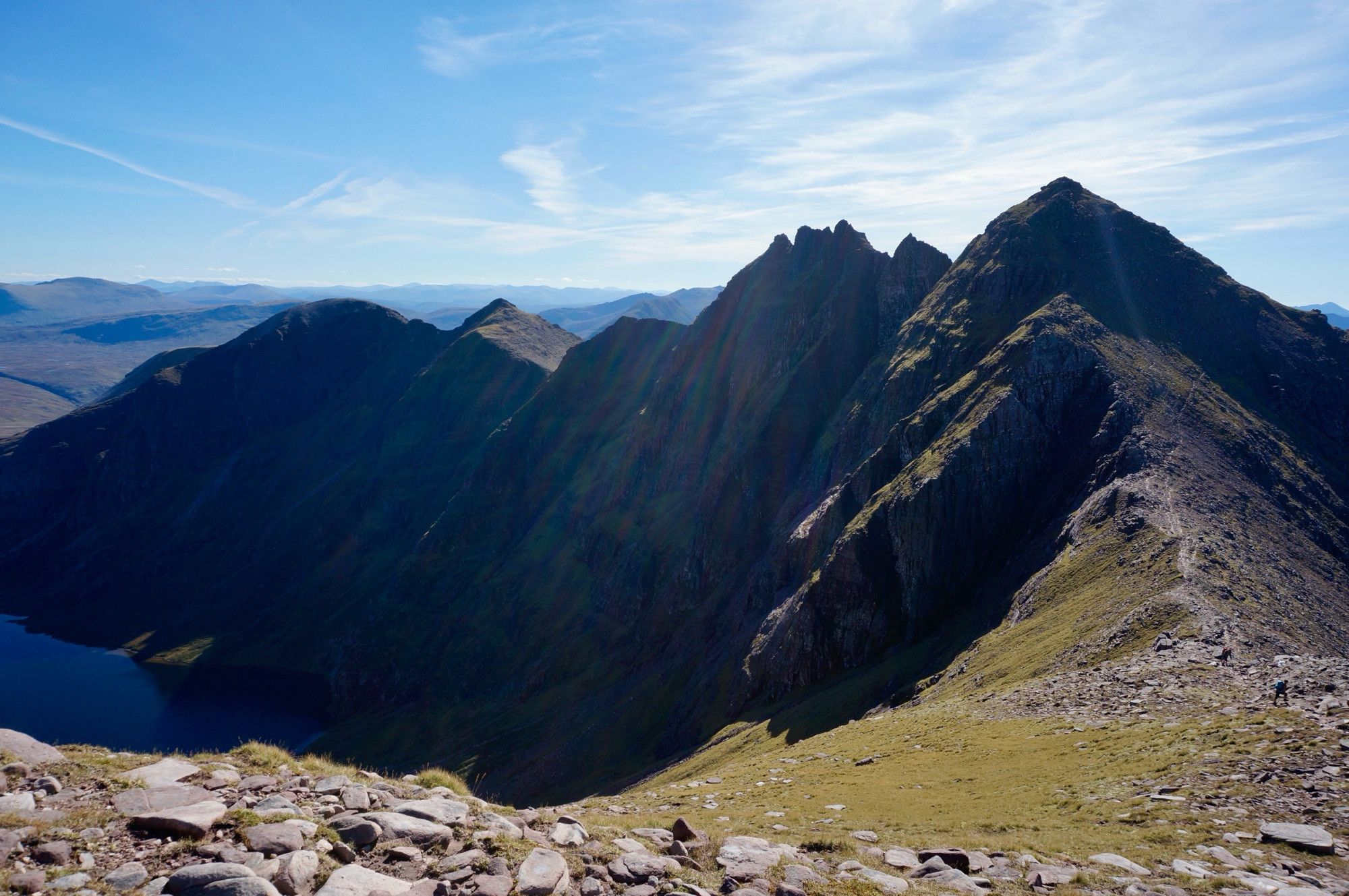 Looking back at the sharp, pointy, narrow bits of the An Teallach ridge