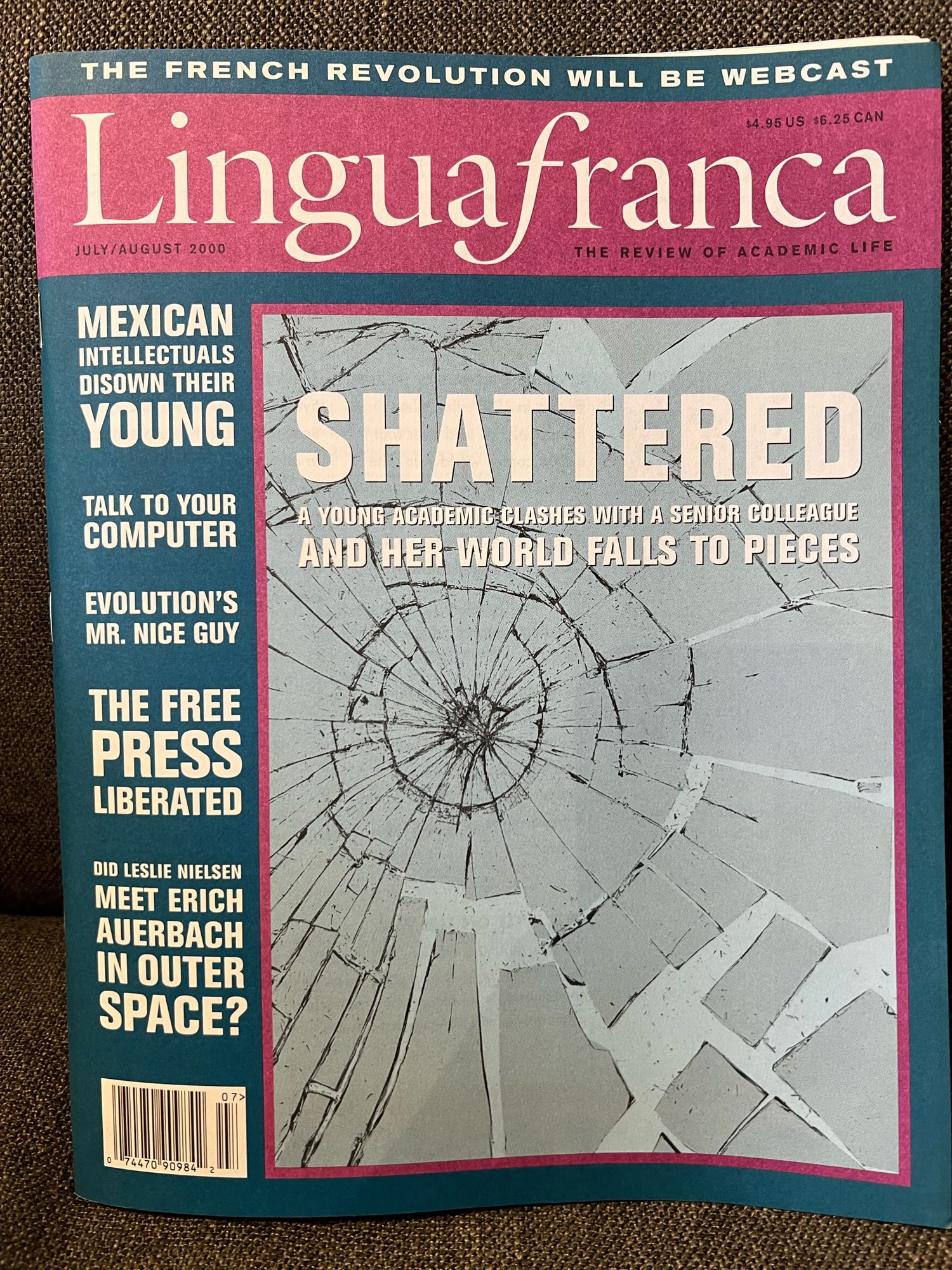 Cover of July 2000 issue of Lingua Franca