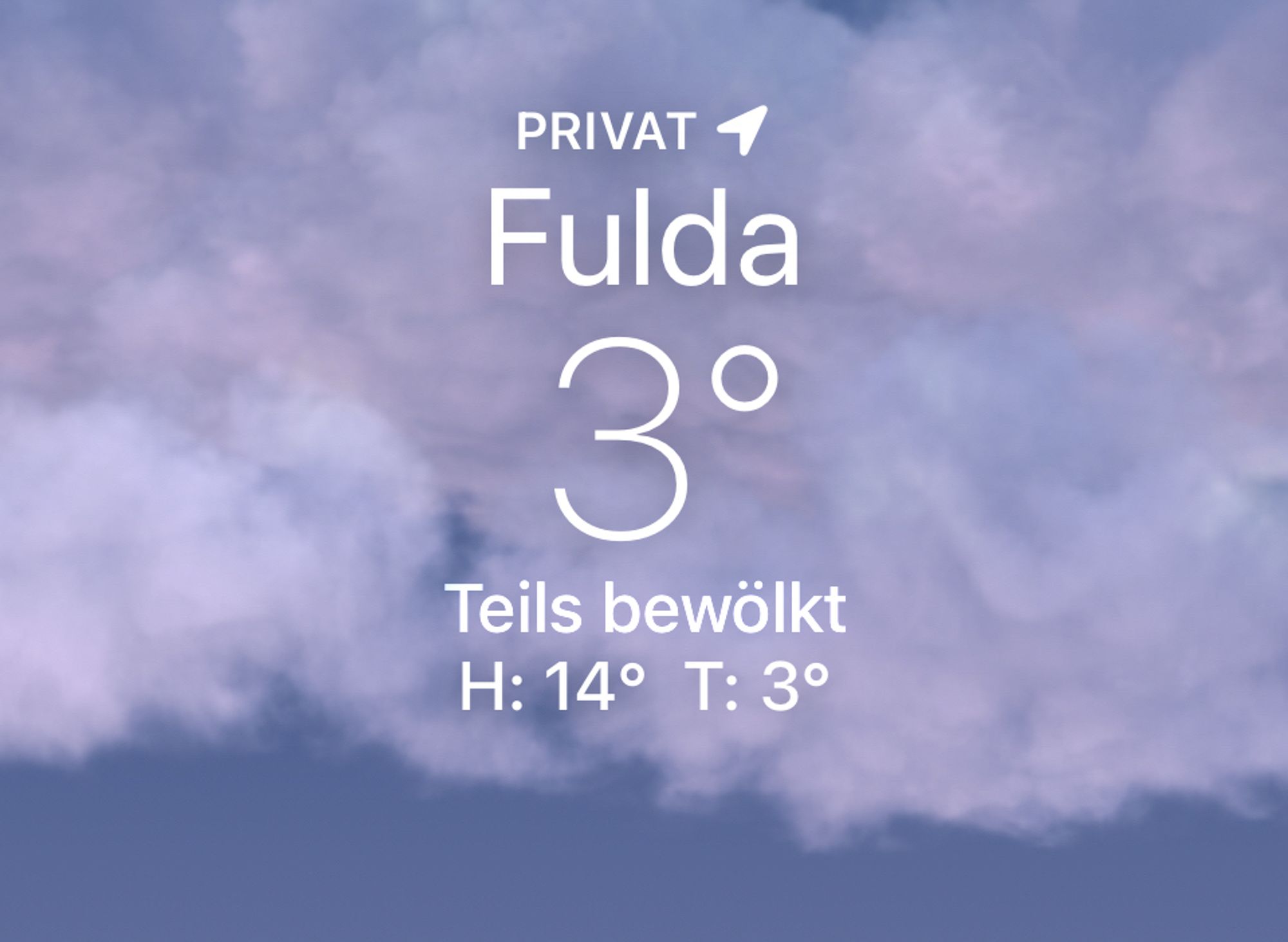 Wettermeldung: 

Fulda 3°
Teils bewölkt
H: 14° T: 3°