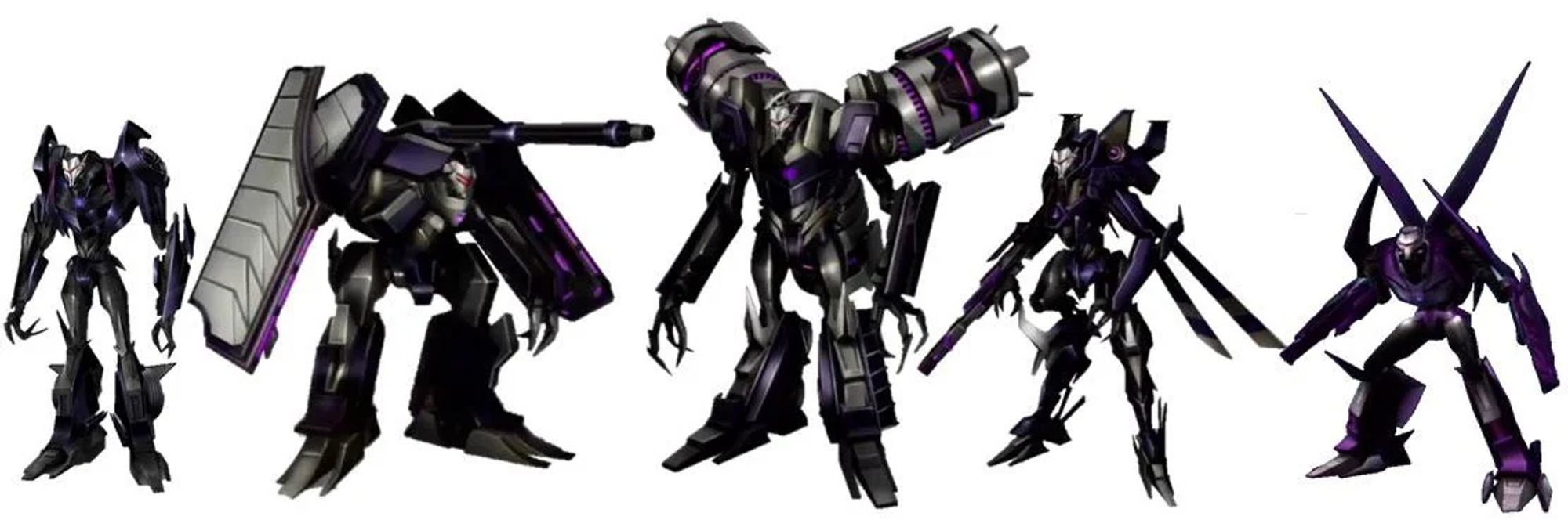 Concept art(?) of the different Vehicon types from "Transformers Prime - The Game"