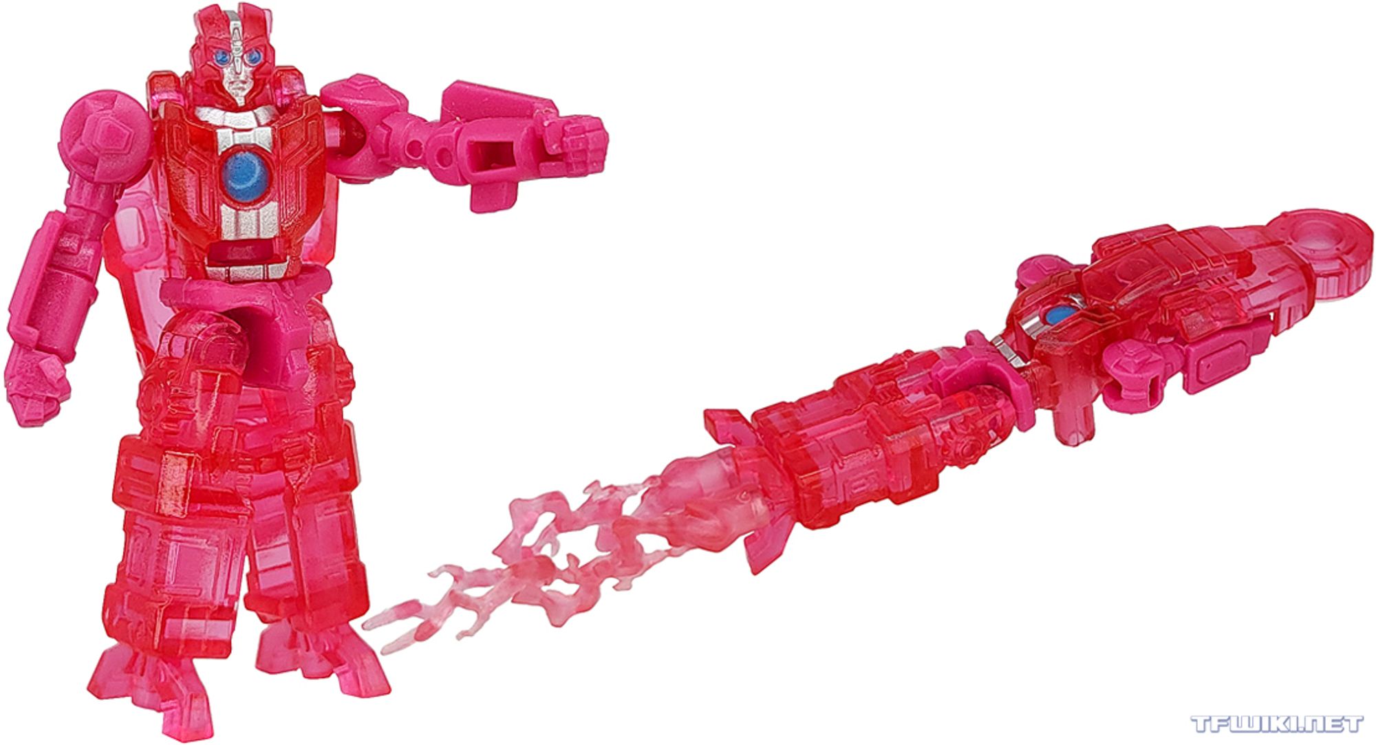 The "Battlefield Rung" toy, a recolor of Battle Master Run in dark pink and transparent-dark-pink plastic.