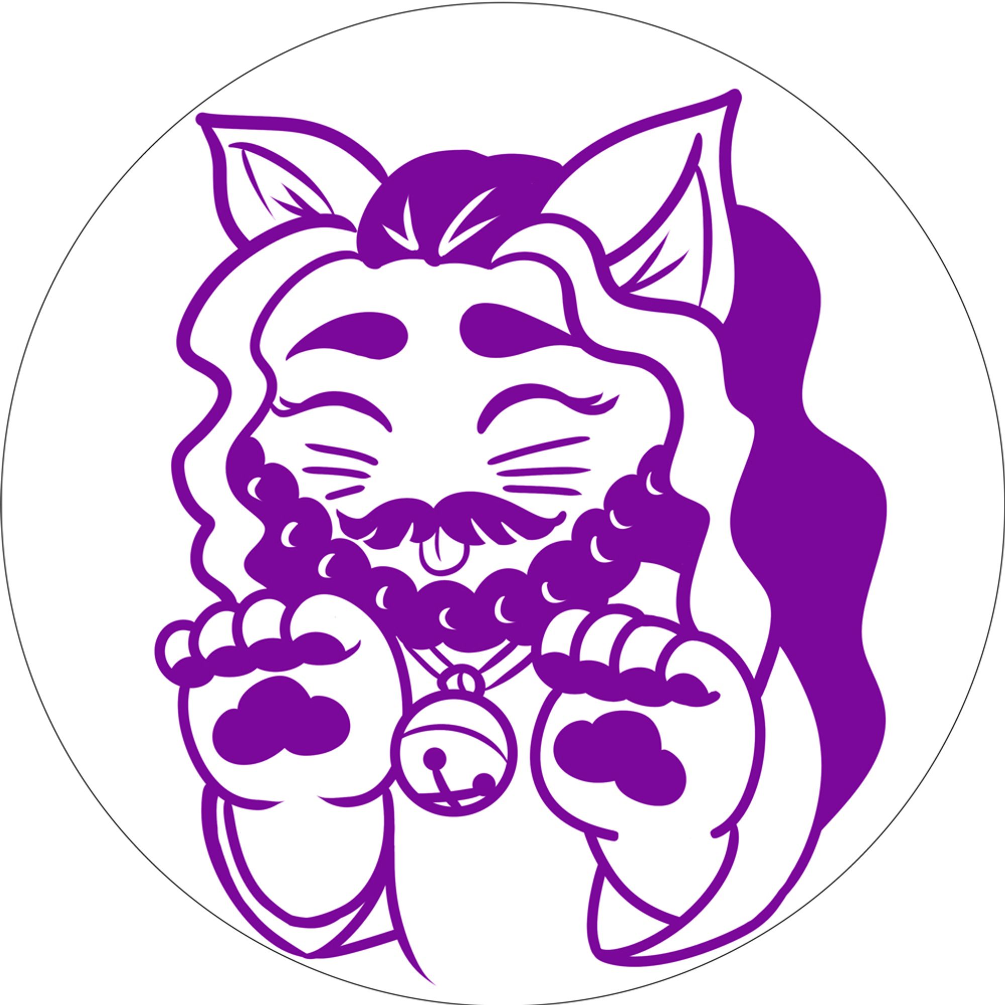 chibi lineart drawing of Ed, wearing the sackcloth and cat bell. He has cat ears, whiskers, and kitty paws. His eyes are closed and he's sticking his tongue out playfully