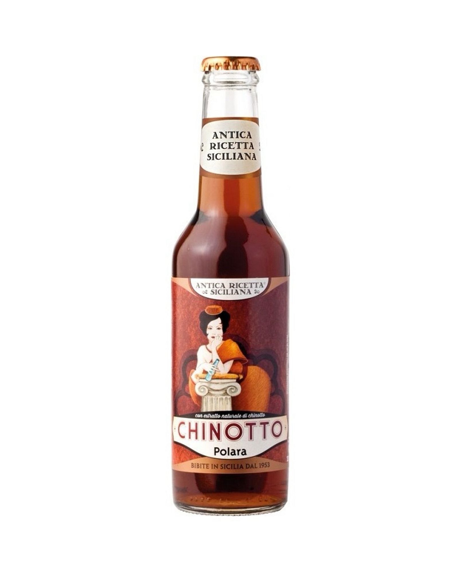 A bottle of Polara brand chinotto