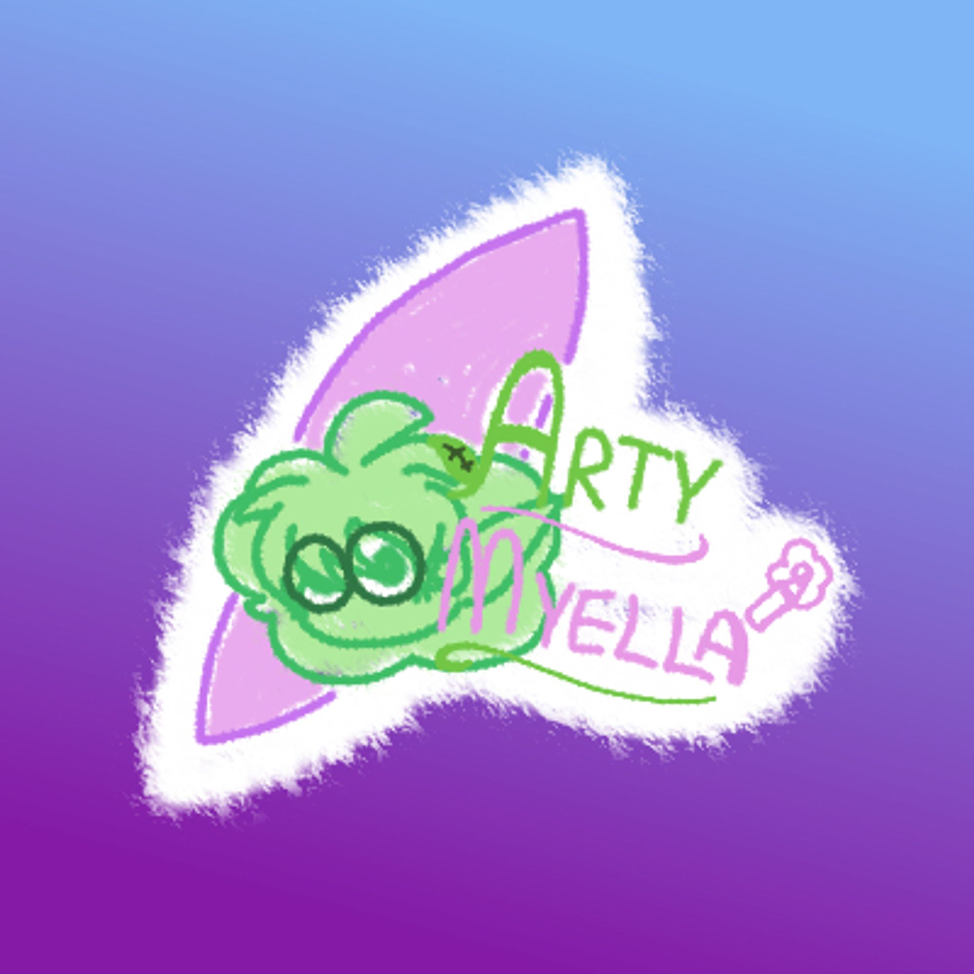 The icon itself; features my watermark, the stylized head of my Sona (Myla), and a gradient background.