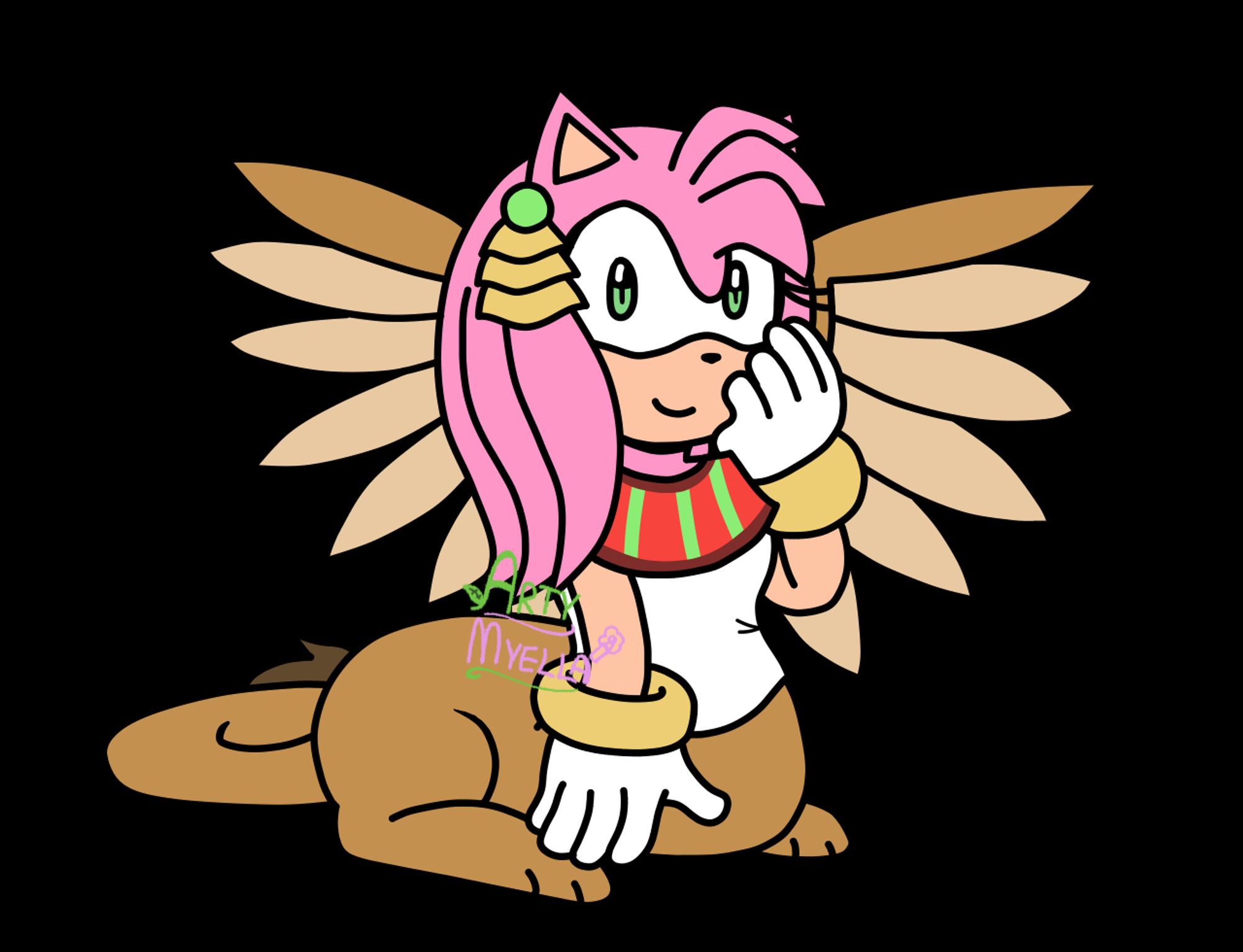 Amy Rose, only she's a centaur-esque sphinx.