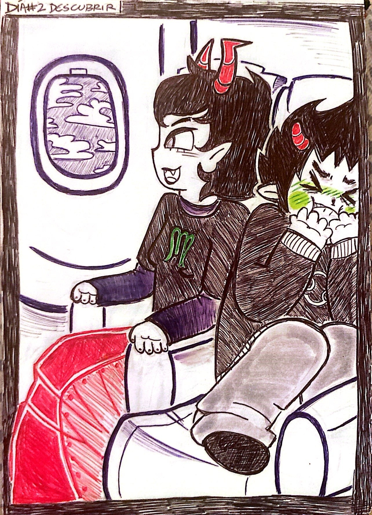 kanaya looking at the window and karkat about to puke