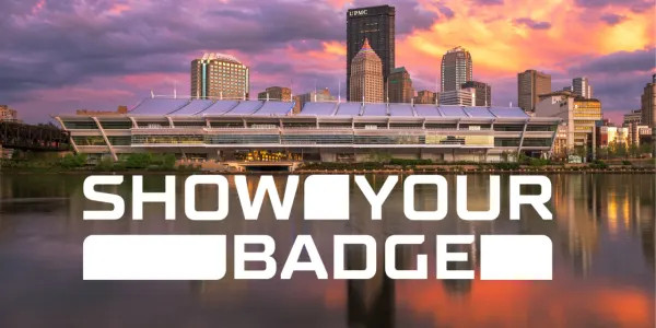 An image of the Show Your Badge program, presented by VisitPittsburgh.