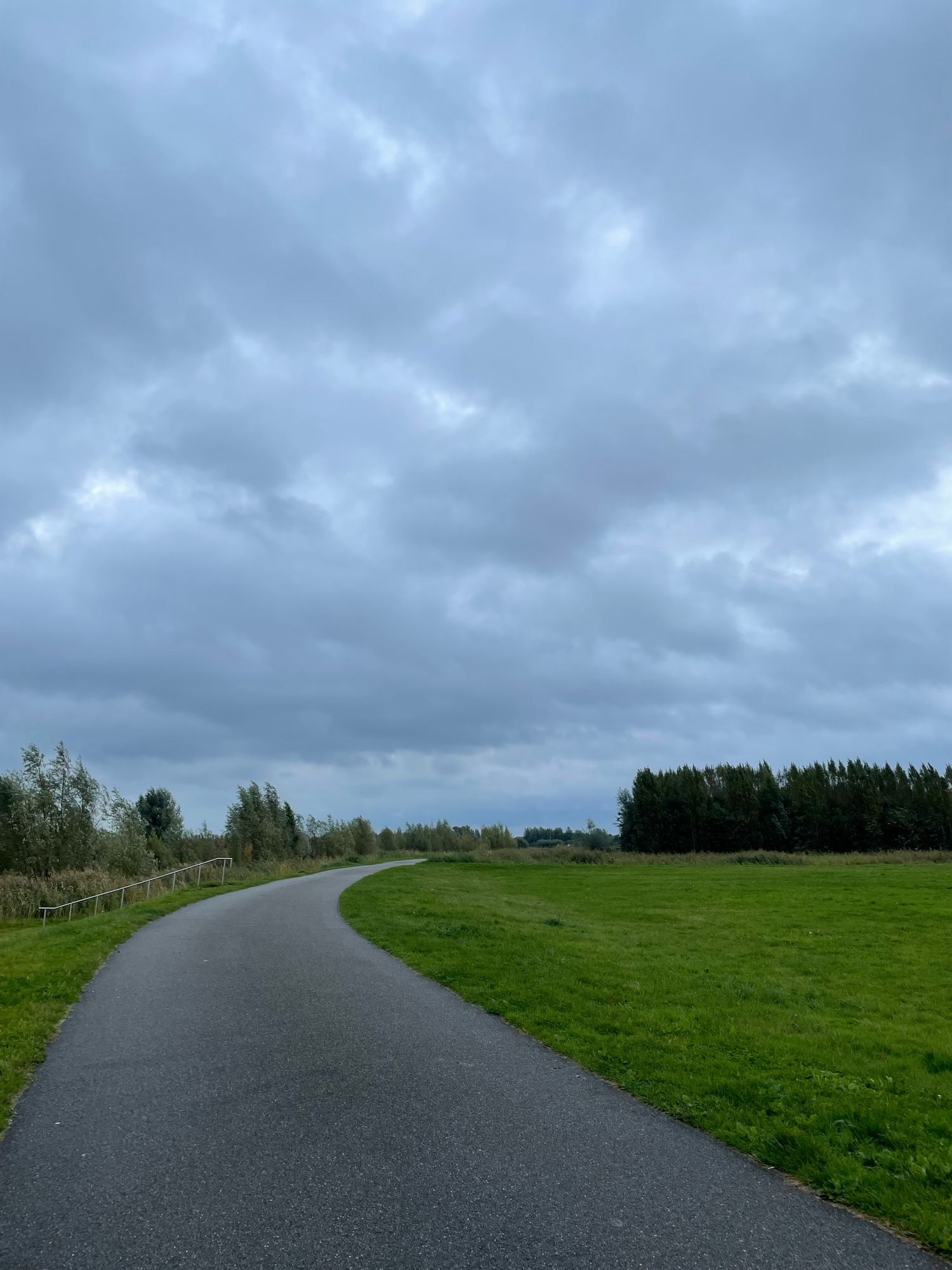 Polder met bewolking